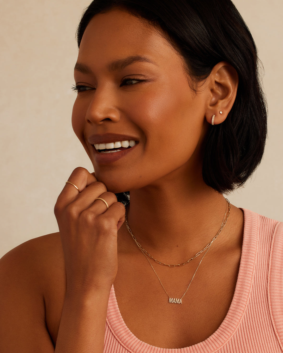 Diamond Pavé Mama Necklace - Elegant & Personalized Jewelry for Mothers | Perfect Gift for Mother's Day, Birthday & Special Occasions