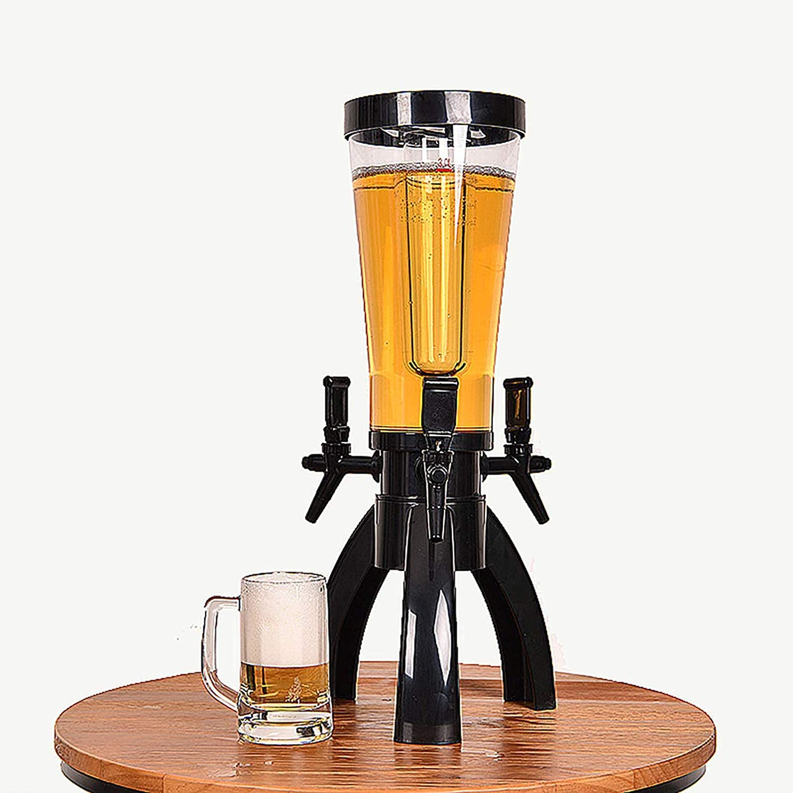 3.5L Beer Tower Dispenser with 3 Taps & Freeze Tube - Spherical Beverage Dispenser for Party, Bar, Restaurant, KTV, BBQ - Perfect for Draft Beer, Cocktails & Cold Drinks Serving