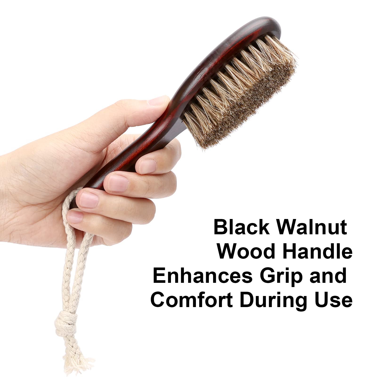 Professional Barber Fade Brush for Men - Boar Bristle Beard & Neck Duster with Wood Handle - Styling & Cleaning Brush for Grooming, Haircut Fades & Beard Care - Perfect for Home & Salon Use