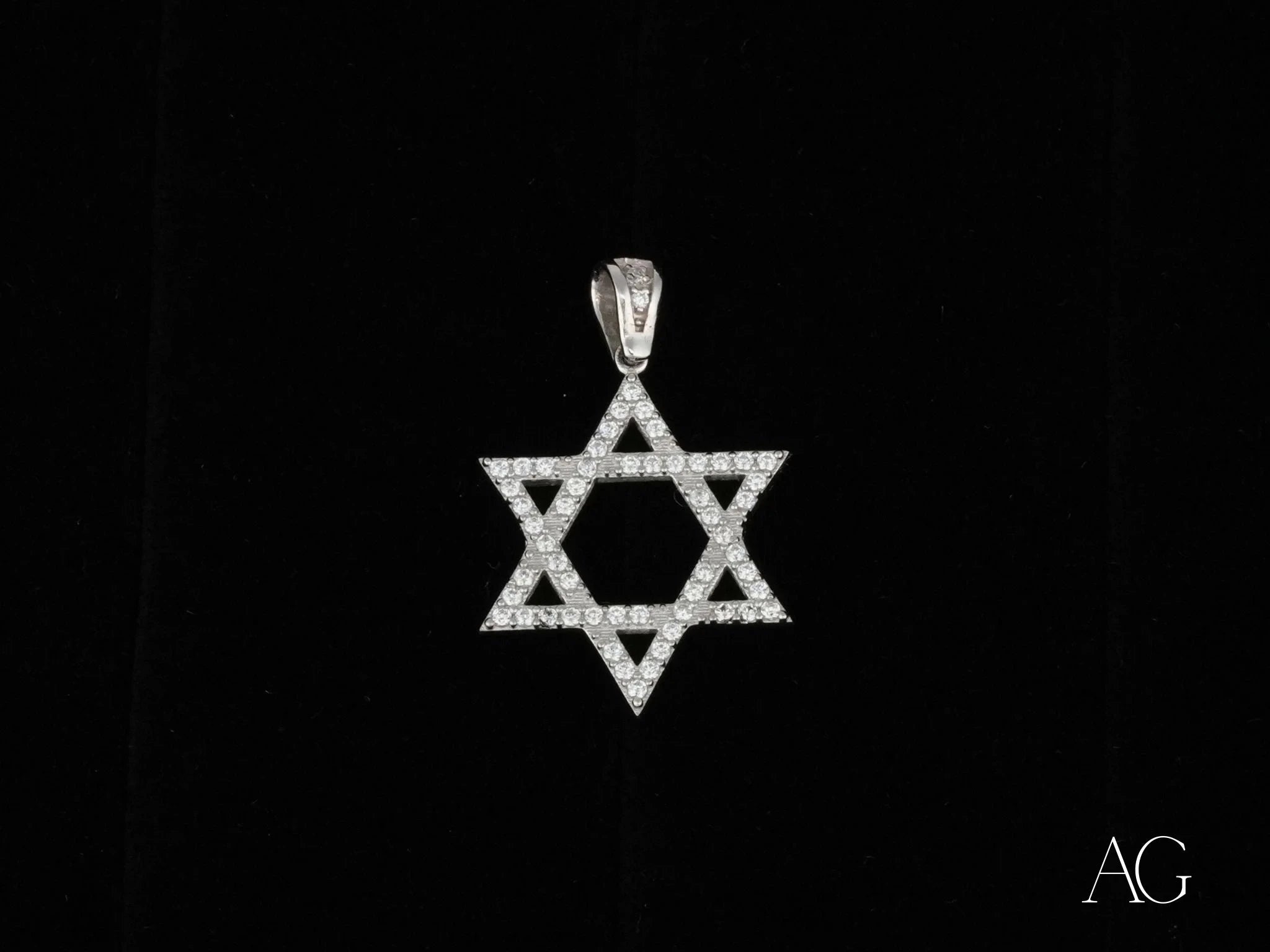 18k White Gold CZ Star of David Pendant - Elegant Jewish Jewelry for Men & Women, Perfect for Hanukkah Gifts, Bar Mitzvah & Everyday Wear