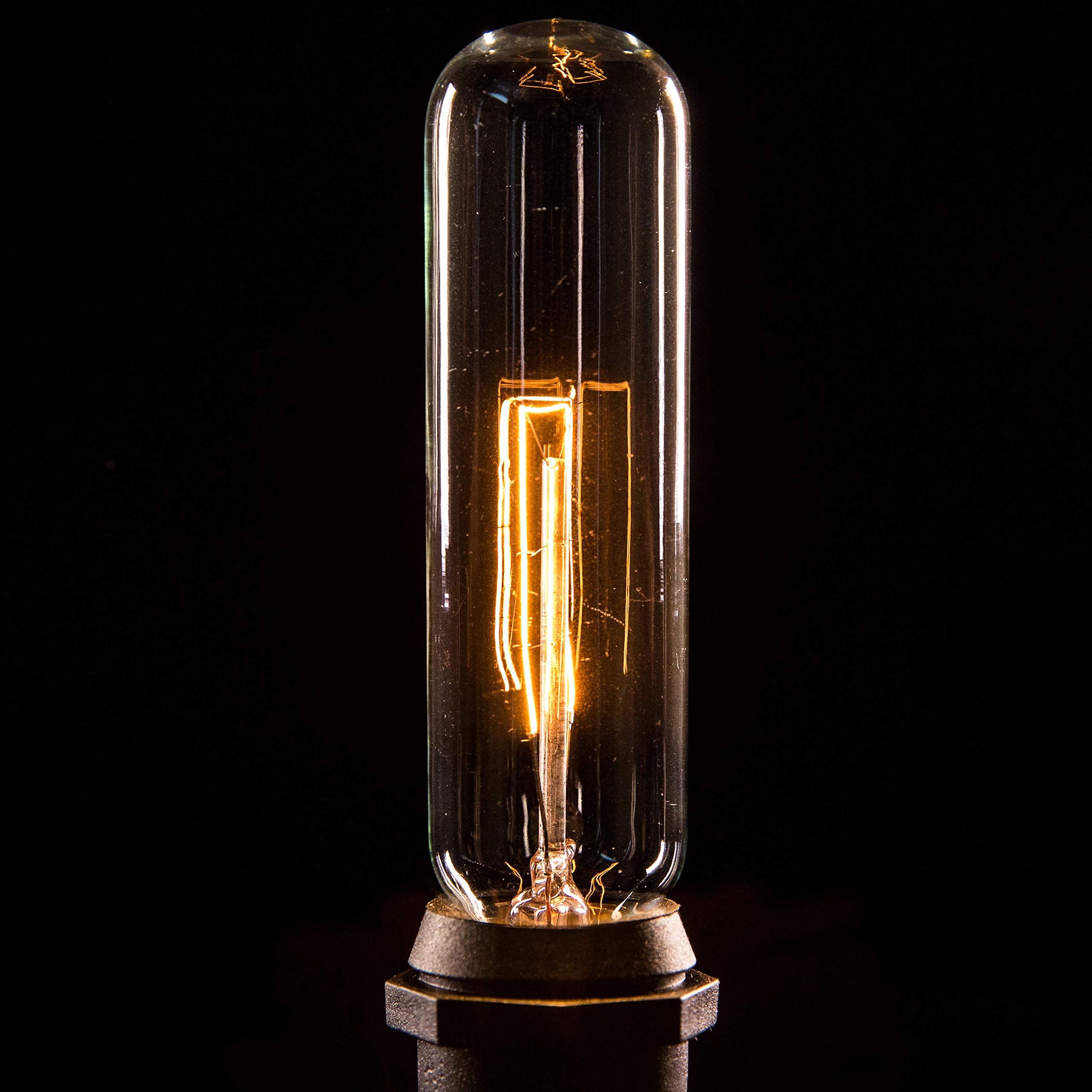 Commercial Edison Bulb Outdoor String Lights - 50 ft Black Wire with Hand-Threaded Filament (T25 Tube) - Perfect for Patio, Garden, Restaurant & Wedding Decor