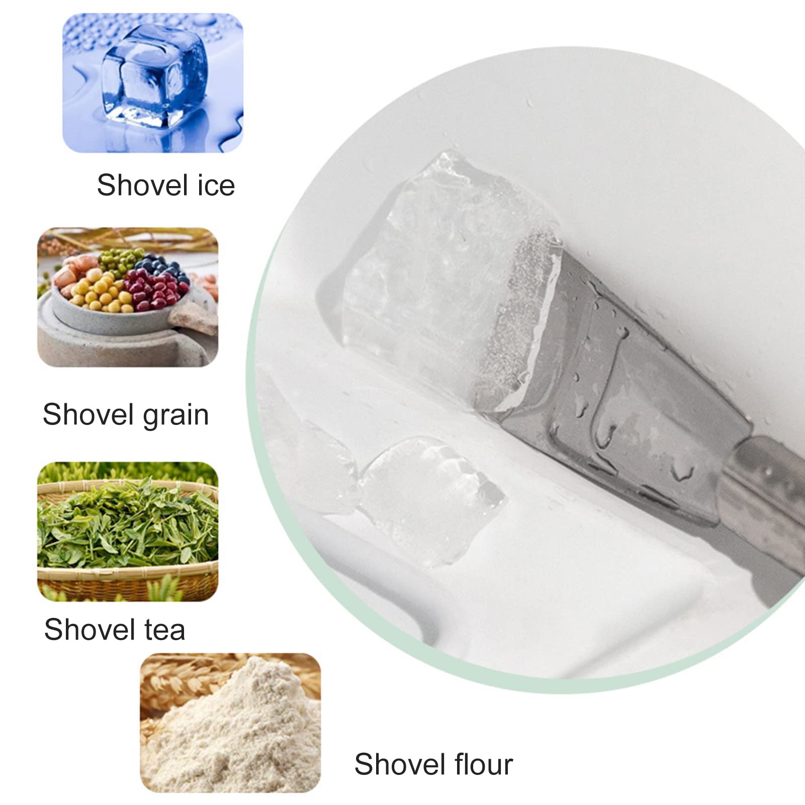 Stainless Steel Multi-Purpose Ice Shovel & Scraper - Heavy Duty Deicing Tool for Freezer Defrosting, Snow Removal & Kitchen Cleaning (Silver) - Perfect for Winter Car Care, Home Maintenance & Commercial Use