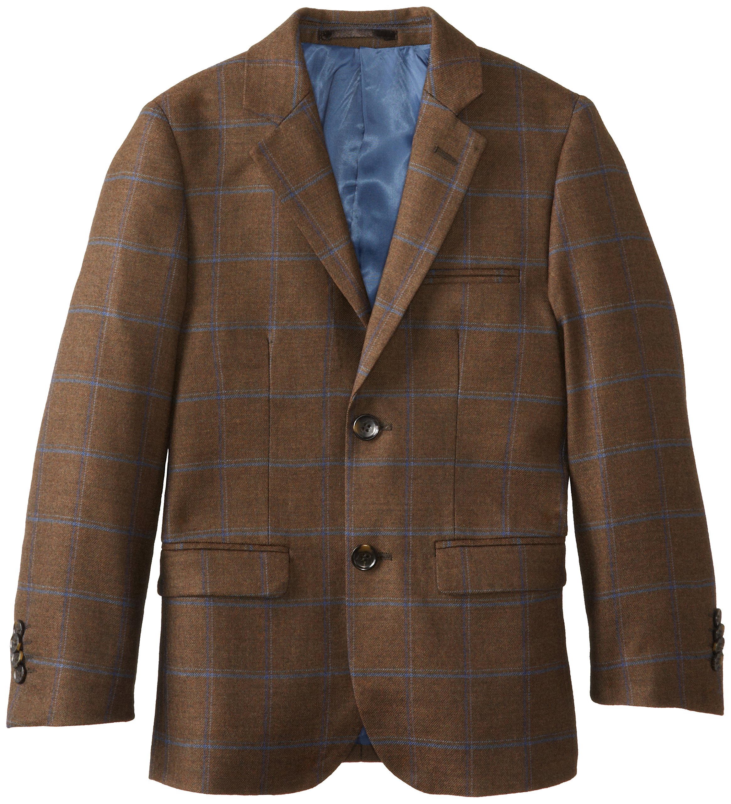 Isaac Mizrahi Black Label Boys' Wool Windowpane Blazer - Formal Wear for School, Weddings & Special Occasions