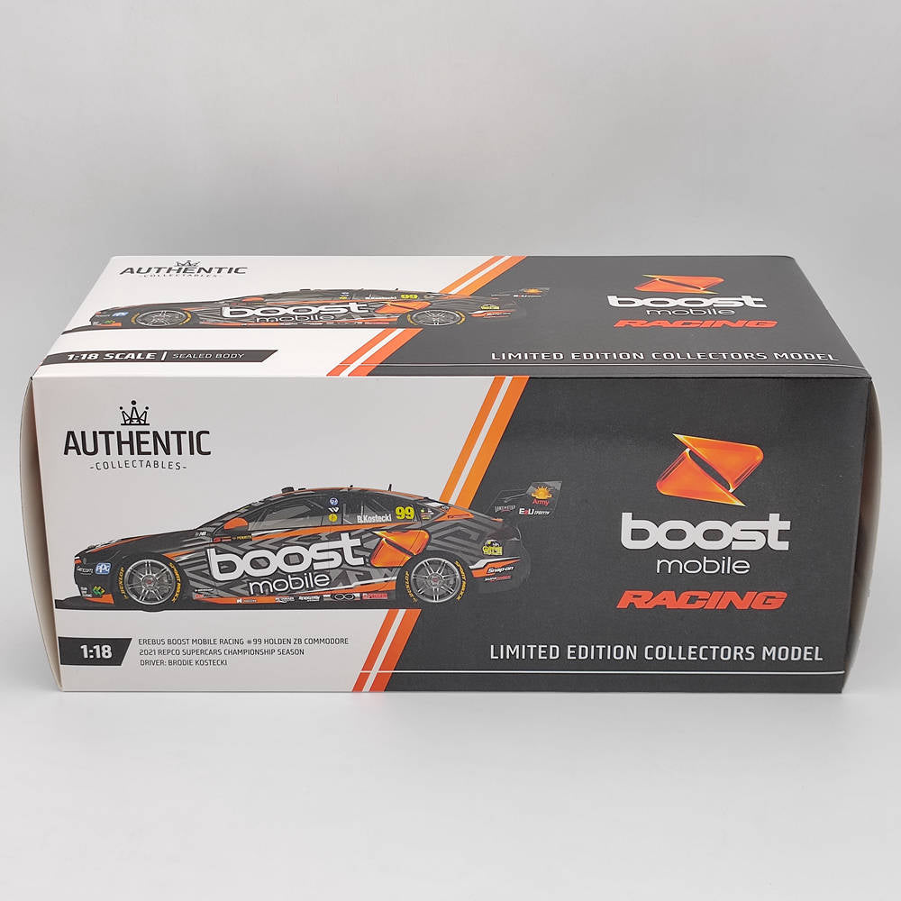 1/18 Scale Authentic Erebus Boost Mobile Racing #99 ZB Commodore 2021 Resin Diecast Model Car - Limited Edition Collectible for Racing Fans & Display Showcase