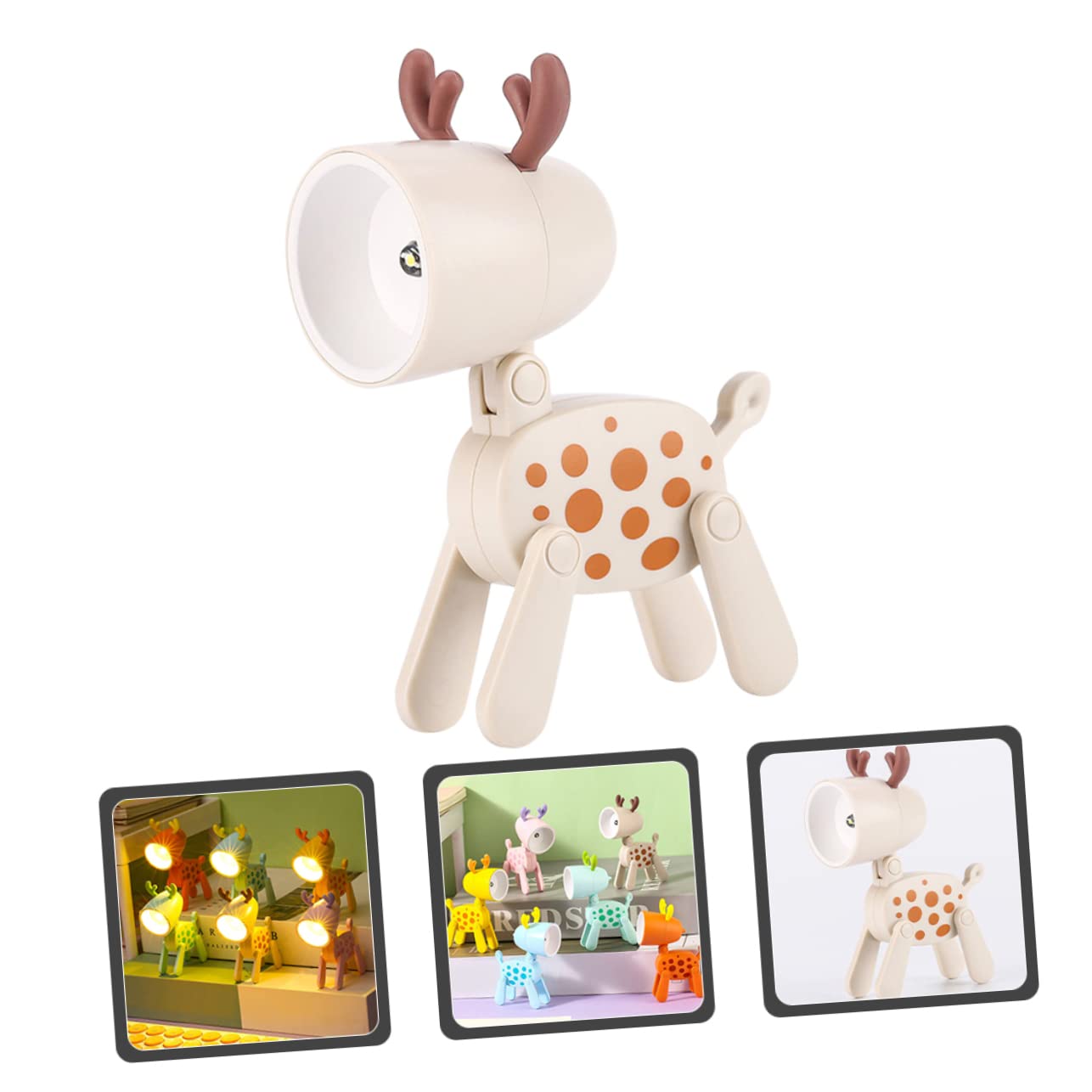 Homoyoyo Decorative LED Night Lamp - Cute Cartoon Deer Night Light for Kids Room, Portable Bedside Lamp, Nursery & Bedroom Lighting - Perfect for Bedtime Stories, Night Feedings & Soothing Nighttime Ambience