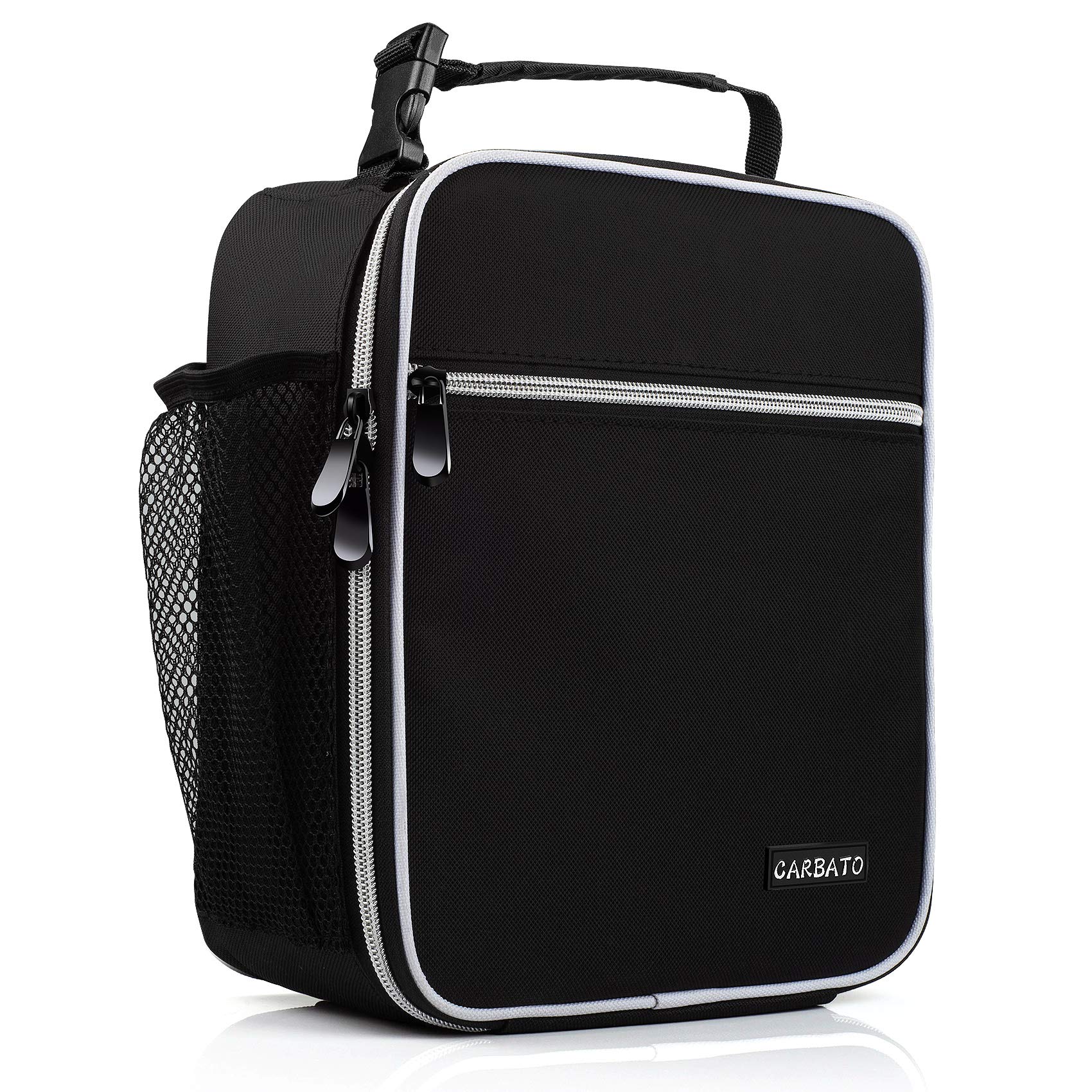 CARBATO Insulated Lunch Bag for Adults - Reusable & Durable Lunch Box Tote for Men & Women - Perfect for Work, School, Picnics & Outdoor Activities (Black)