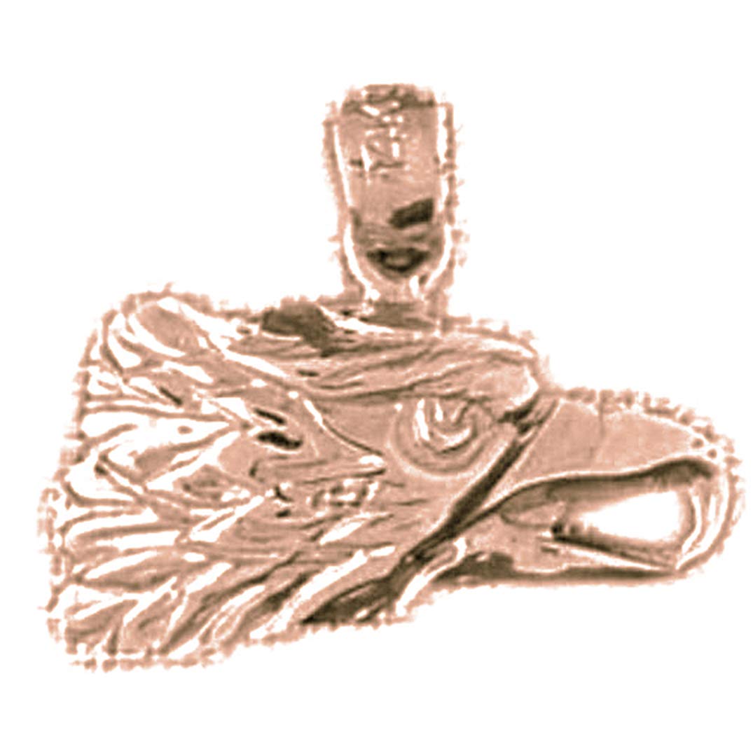 14K Rose Gold Eagle Pendant Necklace - 16mm Solid Gold Jewelry for Men & Women - Perfect for Gifts, Everyday Wear & Special Occasions