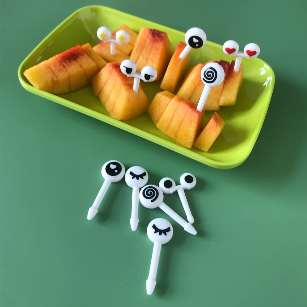 20-Piece Bento Box Fruit Picks Set - Cute Animal Eye Toothpicks for Kids Lunchbox, Sandwiches, Fruit, Melon Balls - Fun Food Decorations for School Lunches, Parties & Picnics