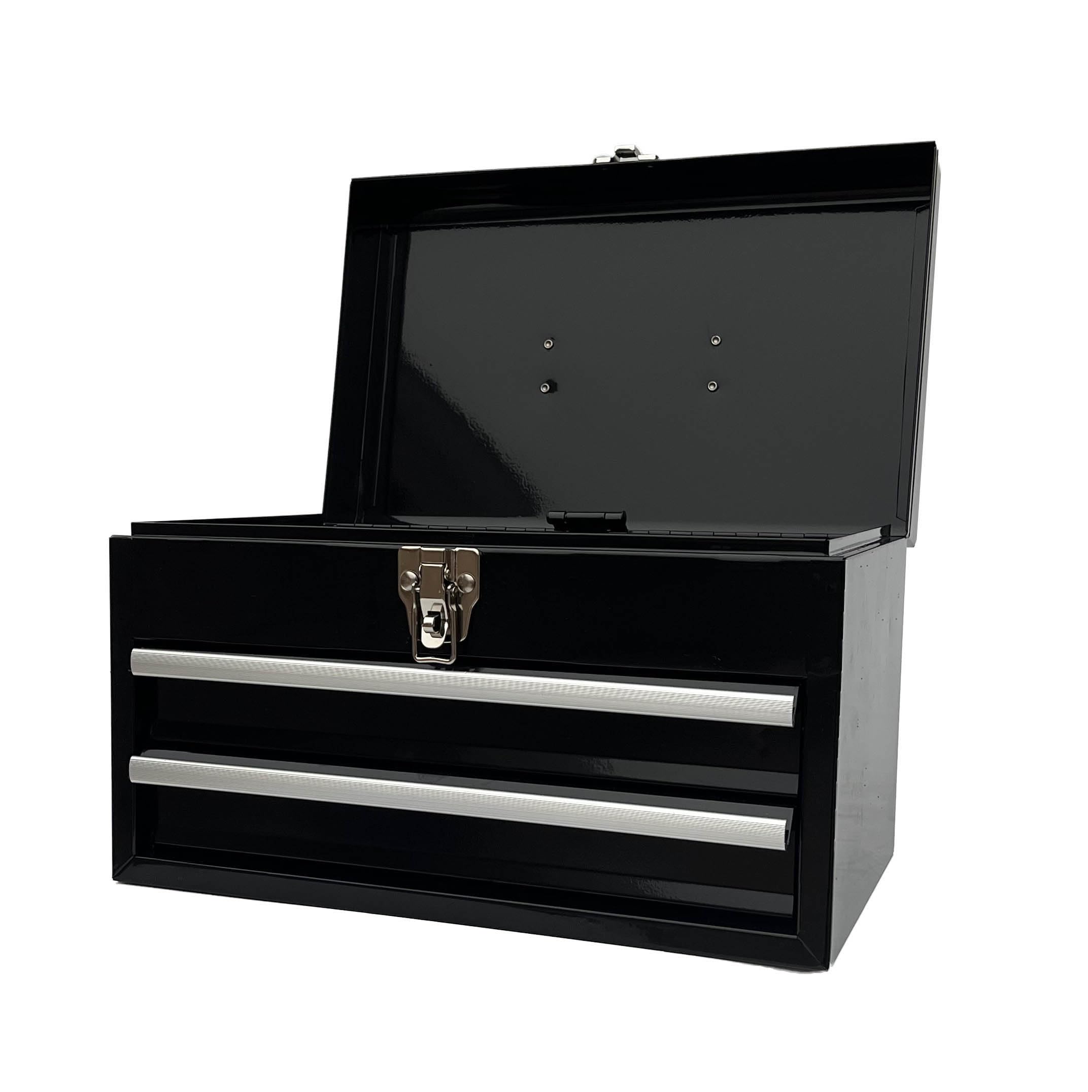 Portable Metal Tool Chest with 2 Ball Bearing Drawers - 14