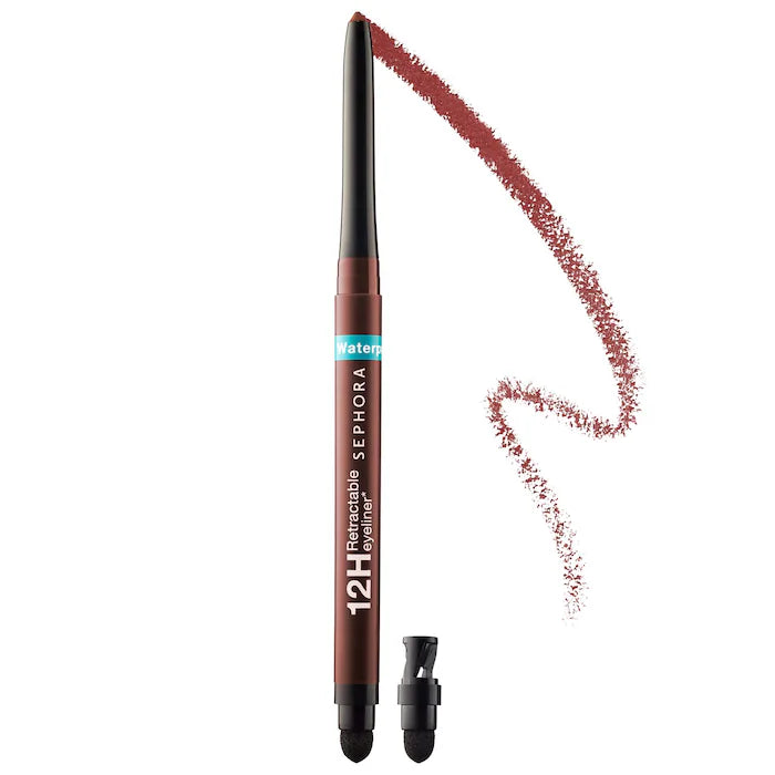 Waterproof 12HR Retractable Eyeliner Pencil - Long Lasting Smudge Proof Eye Liner for Sensitive Eyes | Perfect for Daily Makeup, Party Looks & Professional Use - Sephora Collection
