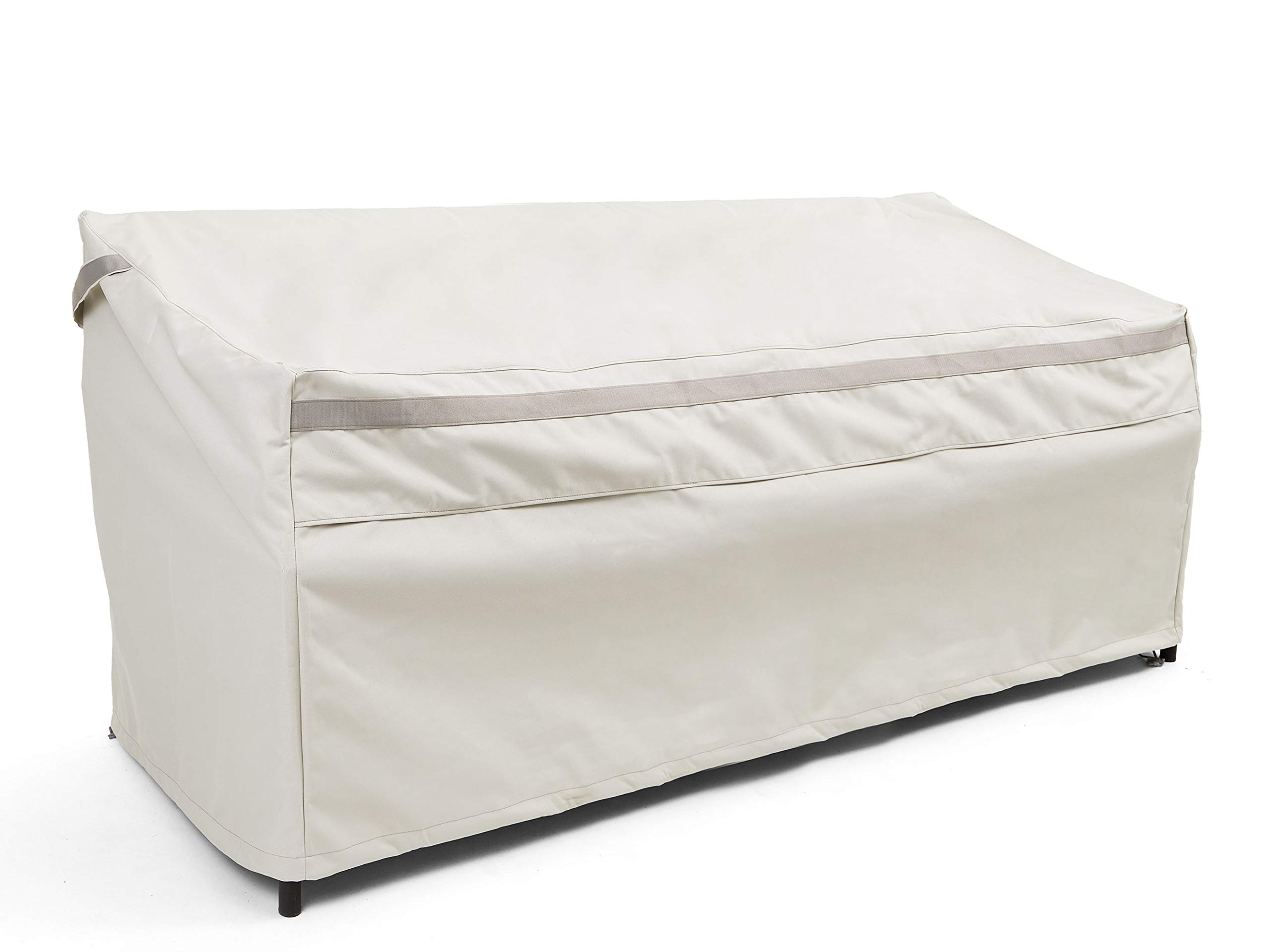 Covermates Outdoor Patio Sofa Cover - Waterproof Polyester Furniture Protector with Drawcord Hem, Weatherproof & UV Resistant for Patio Chairs & Couches - Stone Gray | Perfect for Backyard, Deck & Garden Furniture Protection