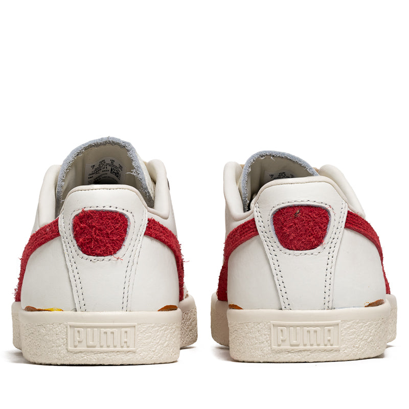 Puma Clyde Neverworn III Basketball Shoes - Warm White/Chalk Red - Men's Retro Sneakers for Streetwear & Casual Wear
