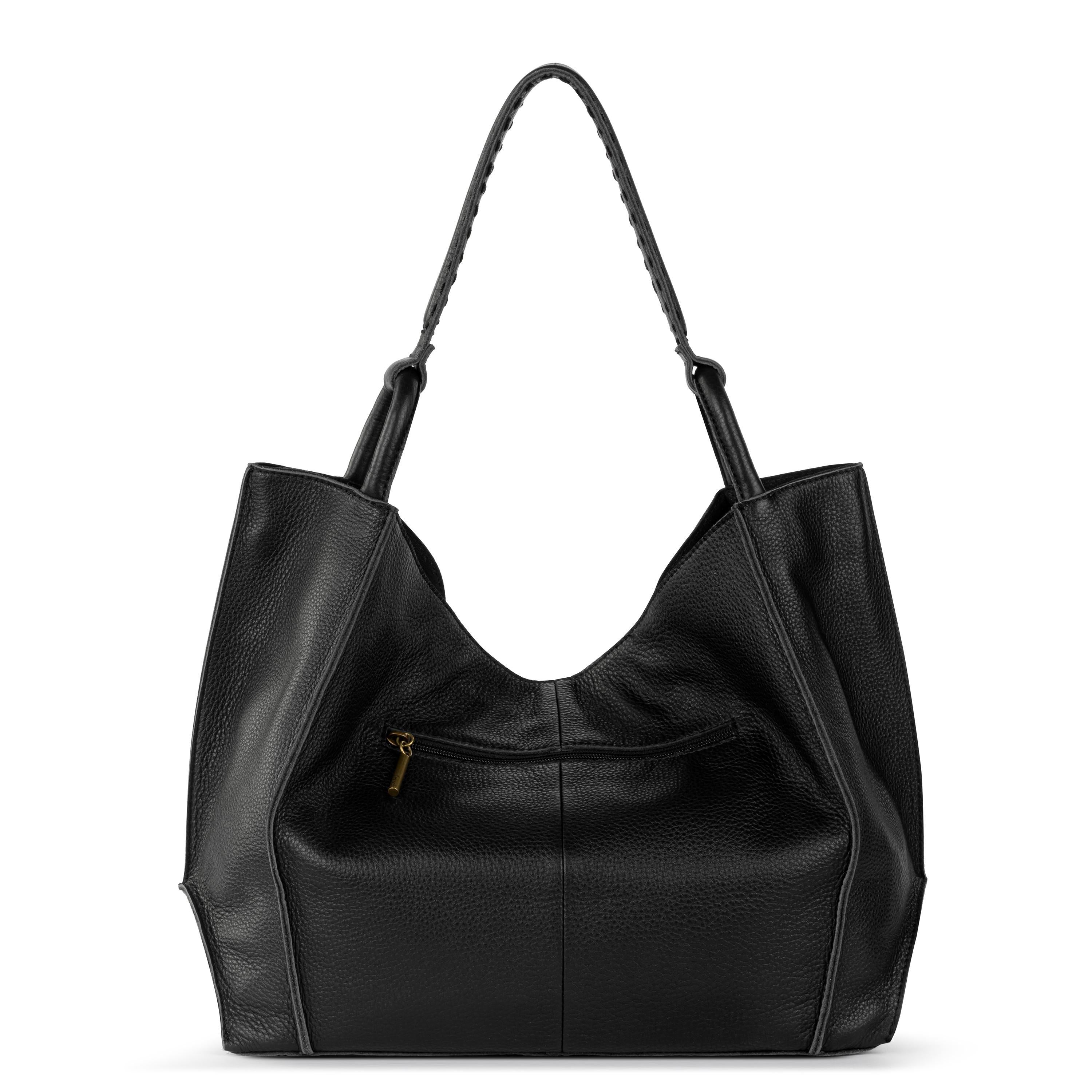 Los Feliz Large Leather Tote Bag - Black Pebble Grain - Stylish & Durable Handbag for Women - Perfect for Work, Travel & Everyday Use