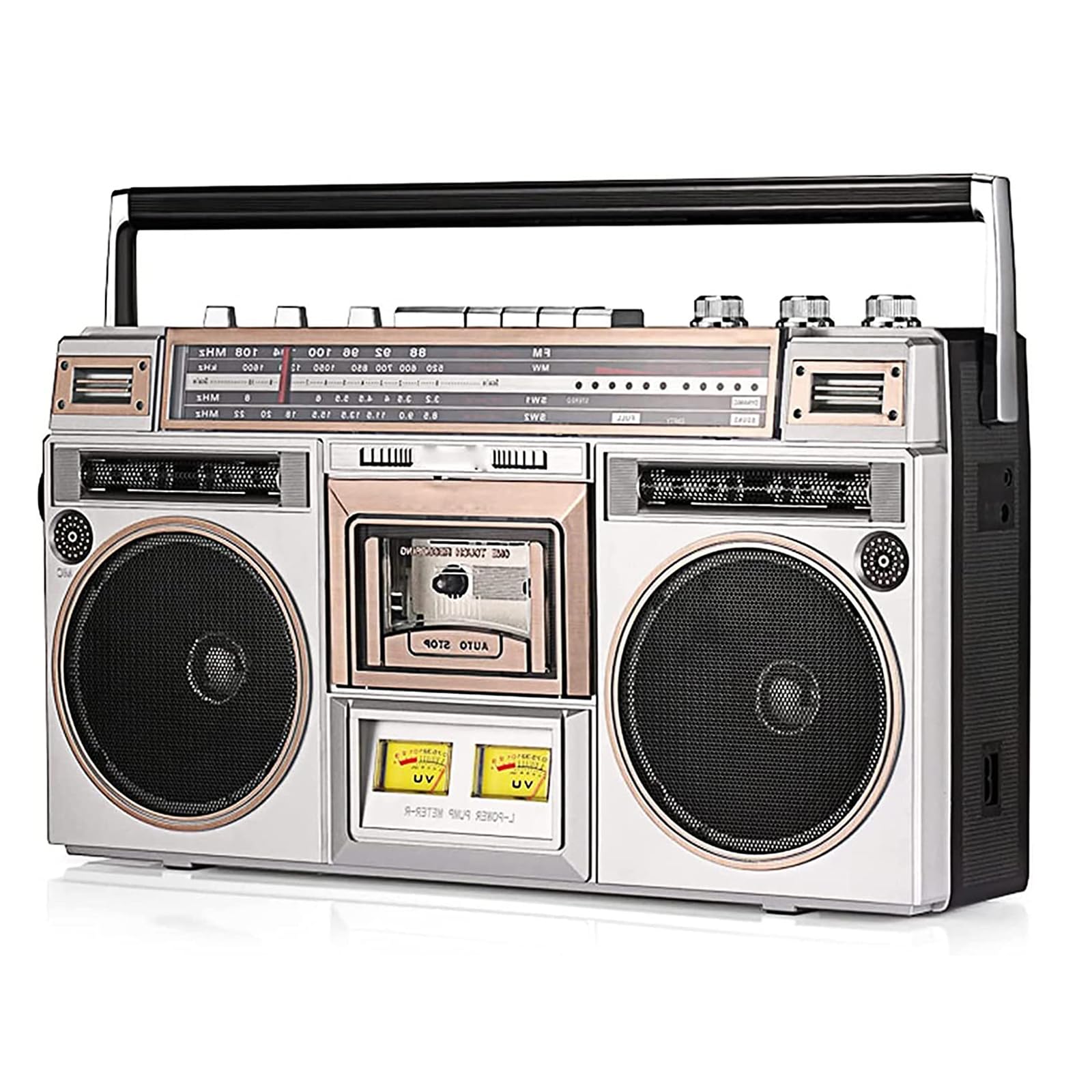 OiAKUS Vintage 80s Retro Boombox - Portable CD Player & Cassette Tape Recorder with AM/FM Radio, SD/USB Input, AUX - Perfect for Home Parties, Outdoor Picnics, Travel & Retro Music Lovers