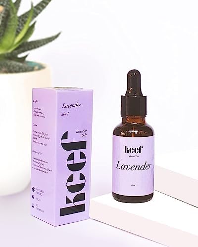 100% Pure Lavender Essential Oil (15ml) - Undiluted & Natural for Skin Care, Hair Growth, Relaxation & Aromatherapy | Keef Lavandula Angustifolia Oil for Massage, Diffuser & Sleep Aid