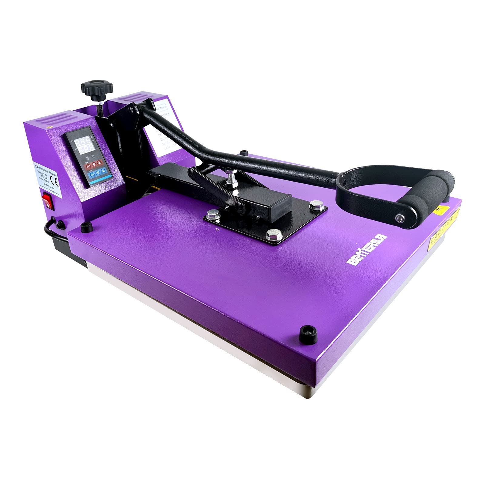BetterSub 15x15 Inch Digital Heat Press Machine - Industrial Quality Clamshell Sublimation T-Shirt Printer for DIY Custom Apparel & Fabric Transfer (Purple) - Perfect for T-Shirts, Mugs, Hats & Home Craft Projects