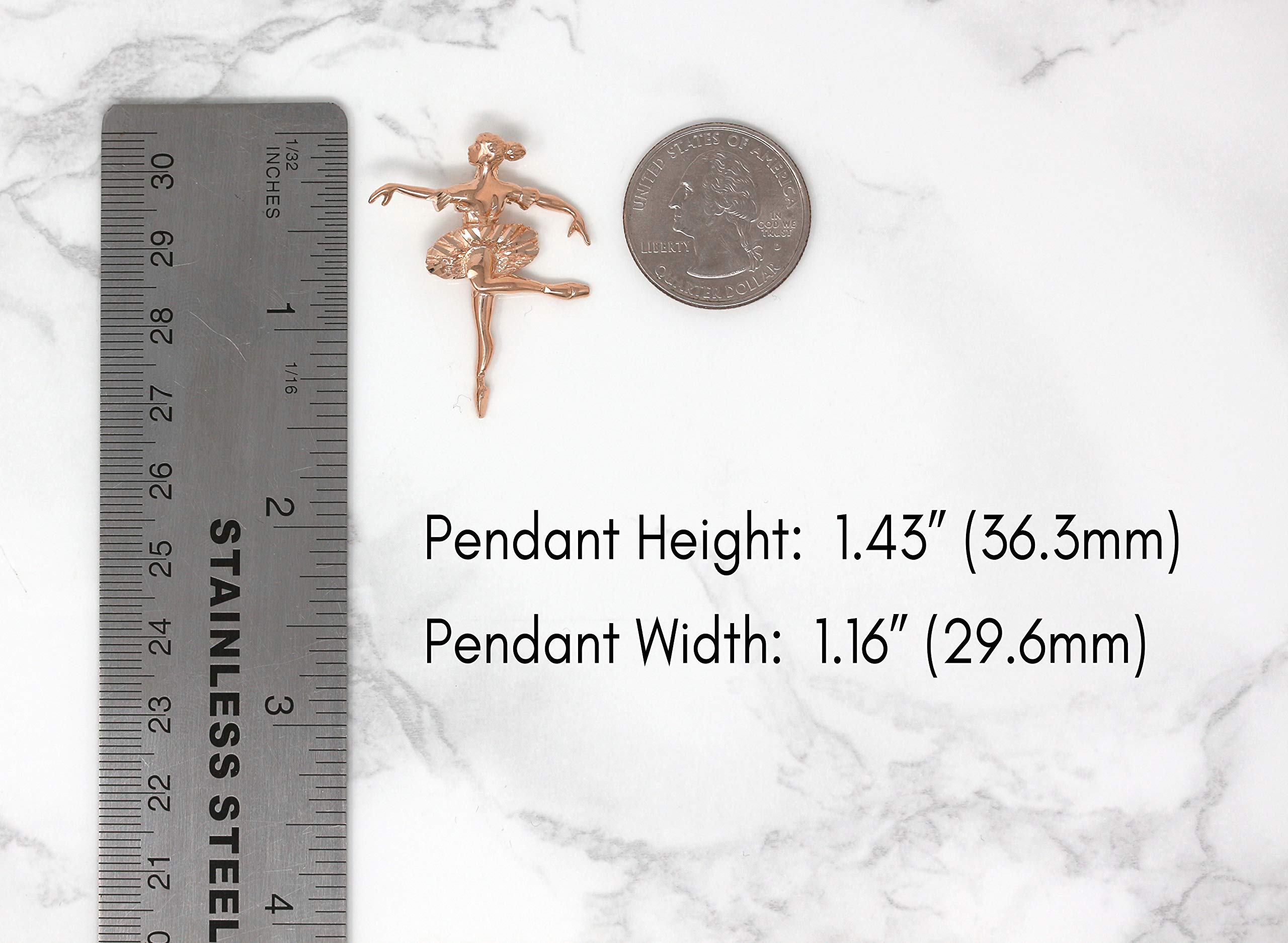 10K Gold Ballerina Dancer Ballet Girl Charm Pendant - Elegant Jewelry Gift for Women & Girls - Perfect for Ballet Lovers, Dance Enthusiasts & Special Occasions