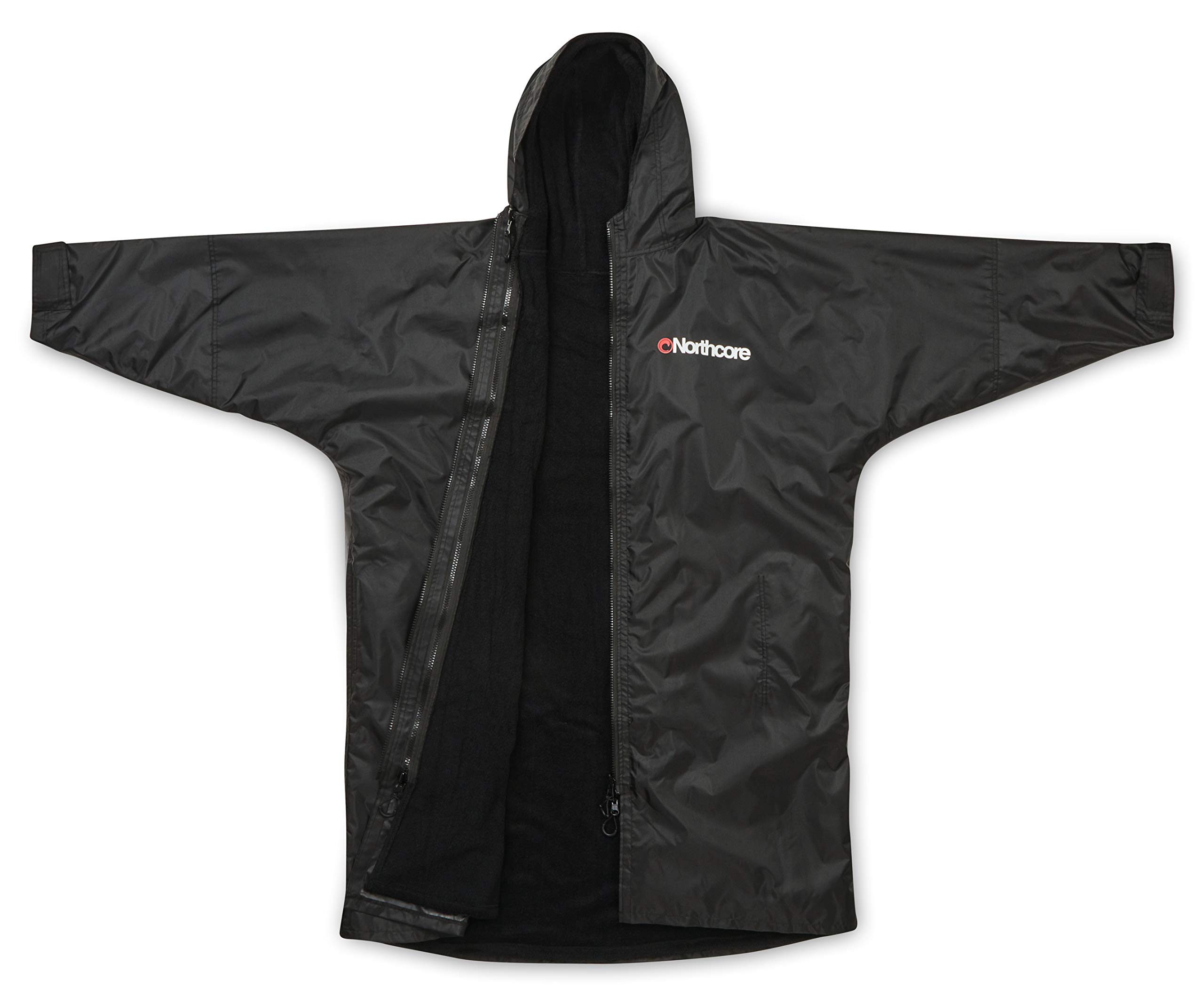 Northcore Surfing & Watersports Accessories - Beach Basha Pro 4 Season Changing Robe Black | Quick-Dry Towel Poncho for Surfers, Swimmers & Outdoor Enthusiasts | Beach, Pool & Camping Essential