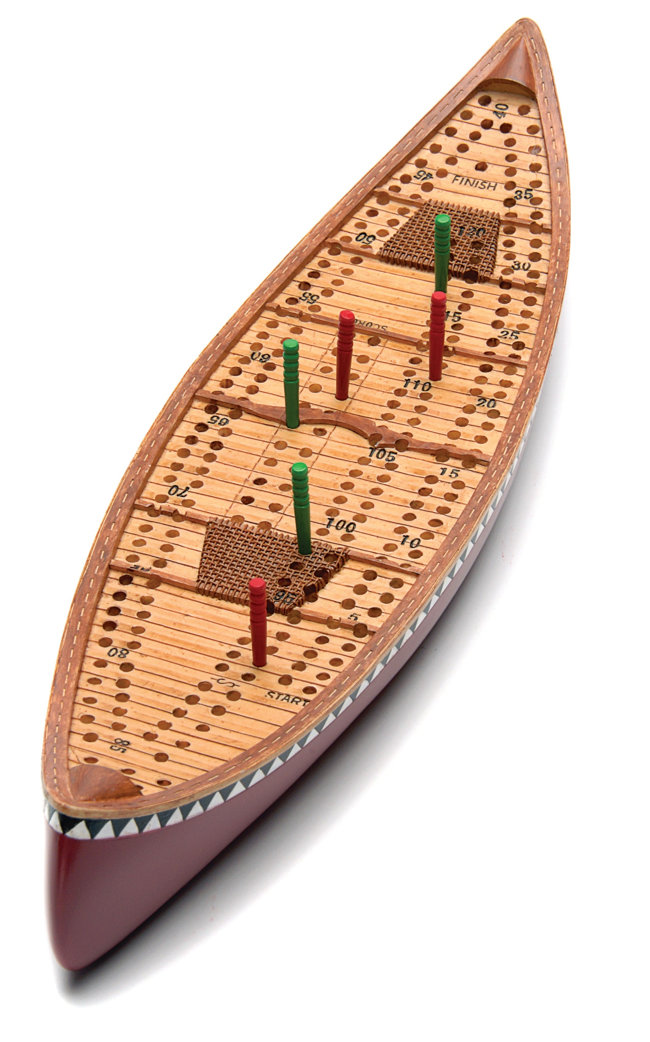 Handcrafted Wooden Canoe Cribbage Board - Portable Travel Game for Camping, Boating & Outdoor Adventures