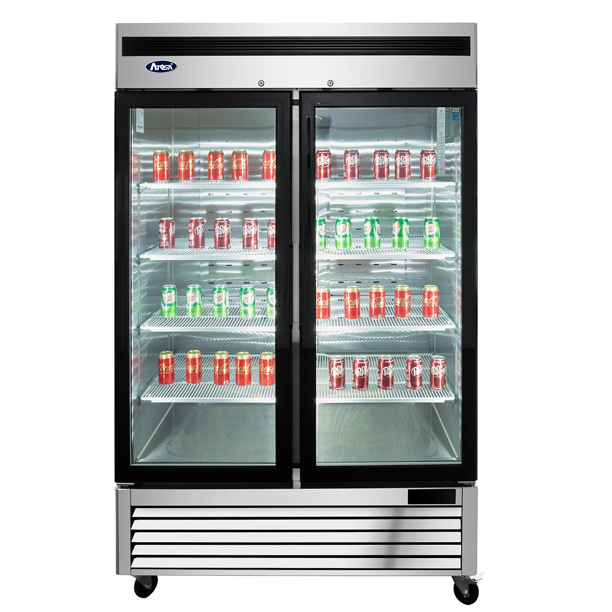 Atosa MCF8703ES Commercial Bottom Mount Freezer with Two Glass Doors - Perfect for Restaurants, Cafes, and Grocery Stores
