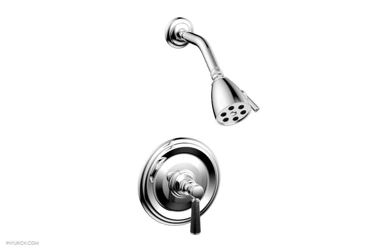 HEX TRADITIONAL Pressure Balance Shower Set - Black Marble Finish, 500 Series, 23 Function Spray | Modern Bathroom Upgrade for Spa-Like Experience