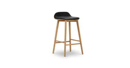 Notello Leather Counter Stool - Modern Bar Stool with Adjustable Height, PU Leather Seat & Metal Base - Perfect for Kitchen Island, Breakfast Bar & Home Decor