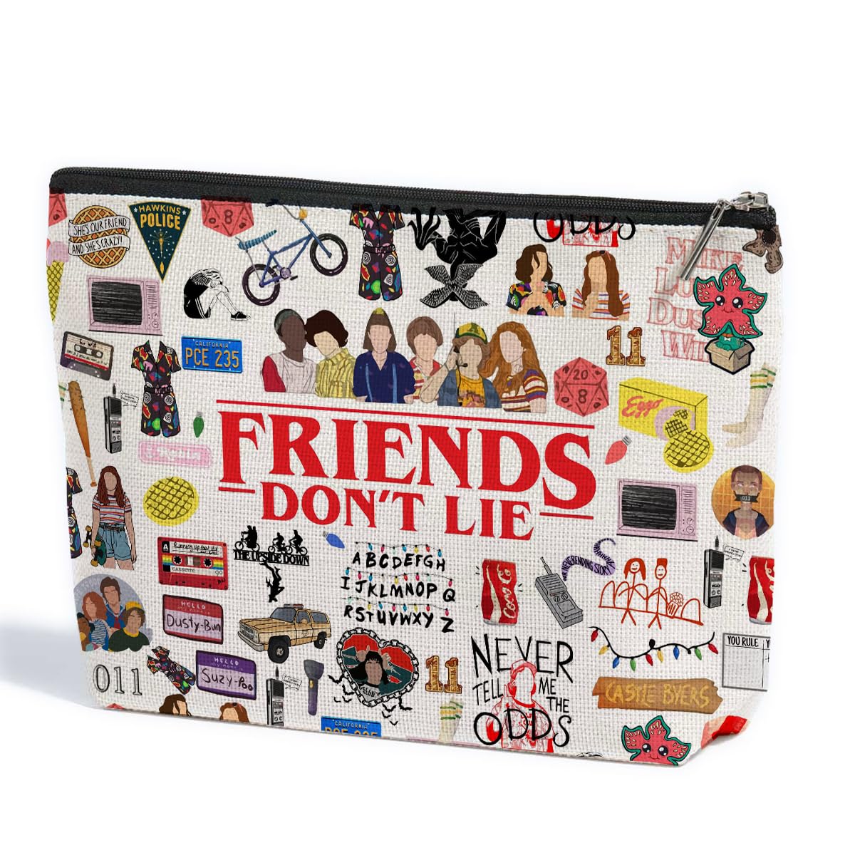 Friends TV Show Themed Makeup Bag - Cute Cosmetic Pouch for Women | Perfect Gift for Bestie, Sister & Fans | Great for Christmas, Anniversary, Graduation & Birthday | Use for Travel, Daily Makeup Storage & Gift Giving