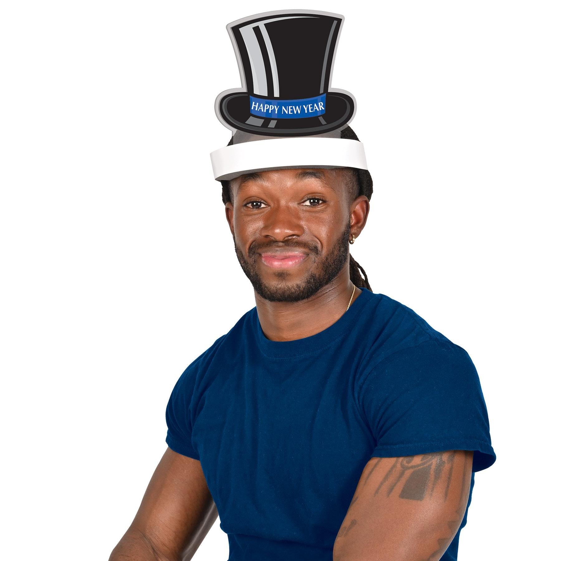 12 Pack Happy New Year Top Hat Headbands - Party Favor Supplies for New Year's Eve Celebration, Countdown Party, and Festive Events
