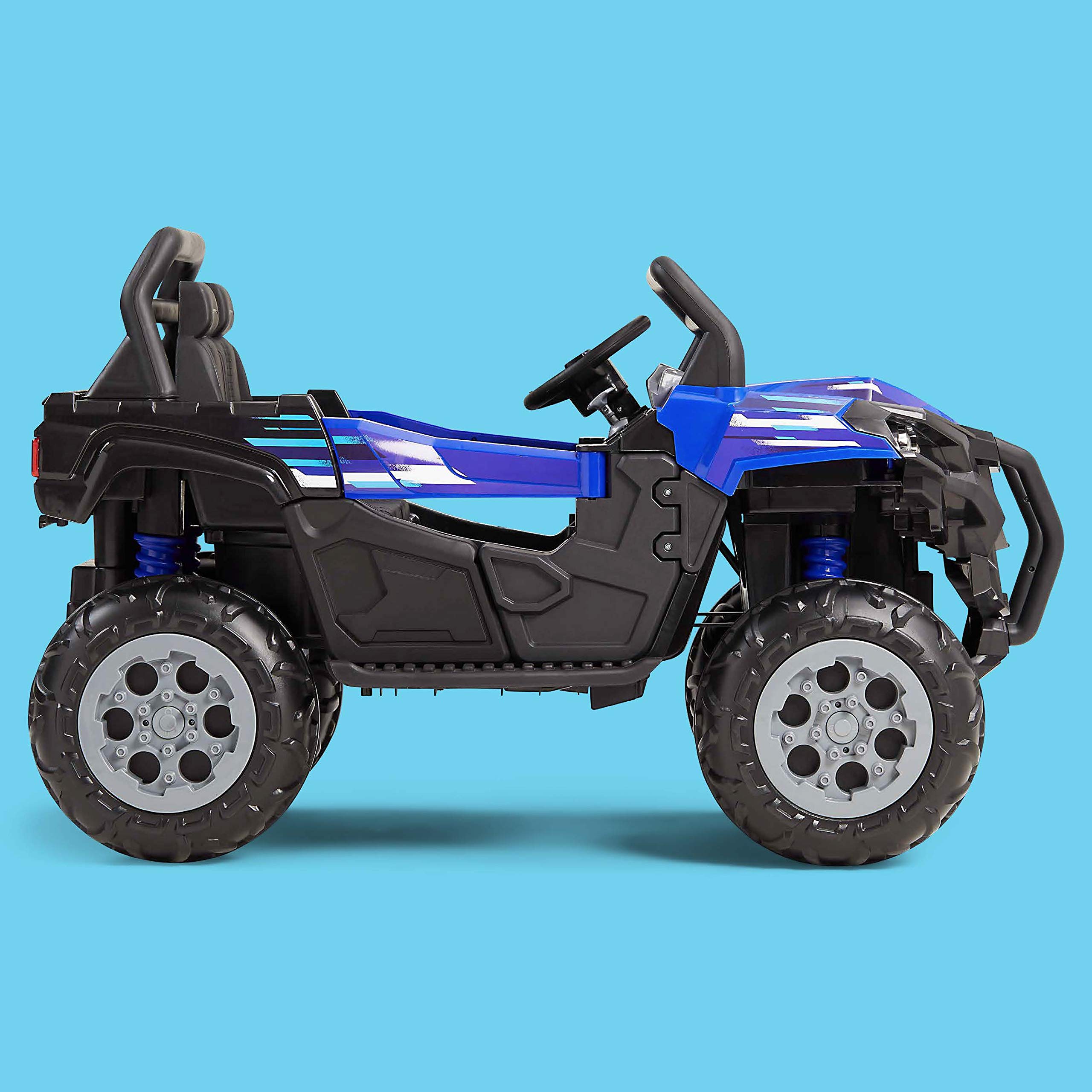 Kid Trax UTV 12V Electric Ride-On Toy for Toddlers & Kids Ages 3-7 | 110 lbs Weight Capacity | Single or Double Riders | Blue | Perfect for Backyard Play & Outdoor Adventures