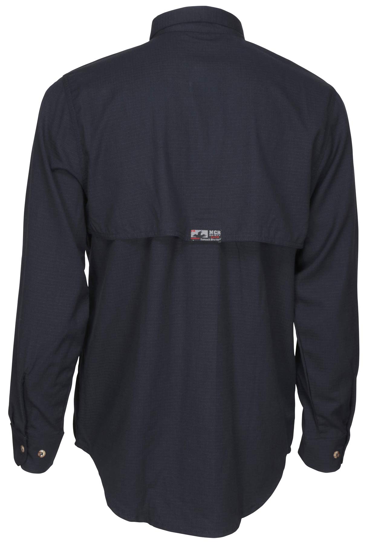 MCR Safety SBS1002X3 Summit Breeze FR Long Sleeve Work Shirt for Men - Vented Underarms & Back, Flame Resistant, Navy Blue, XXX-Large - Ideal for Construction, Welding & Industrial Safety Work