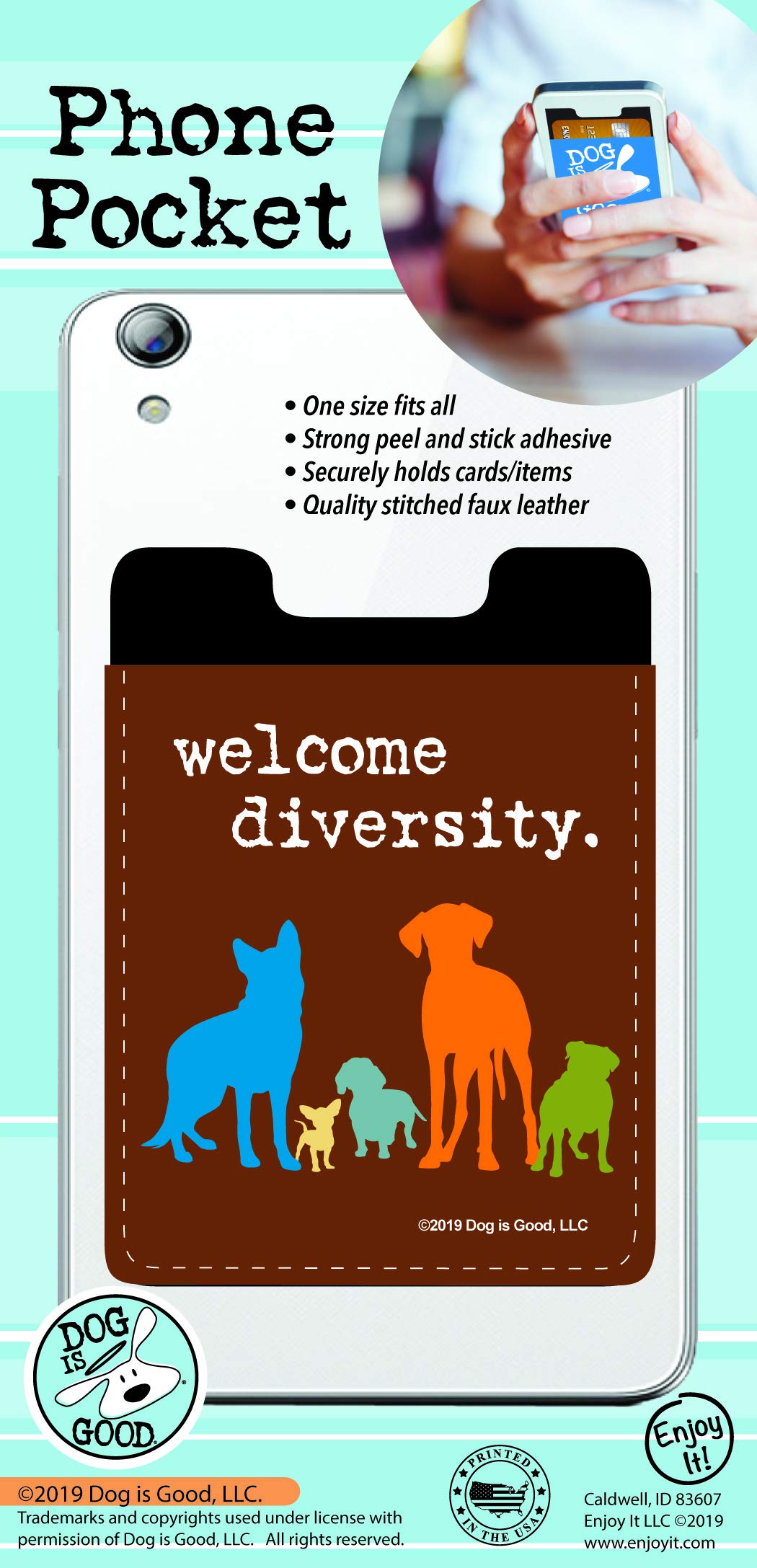 Peel and Stick Phone Wallet - Credit Card Holder for Smartphones | Dog Lover Design | Perfect for On-the-Go Essentials, Shopping & Outdoor Activities