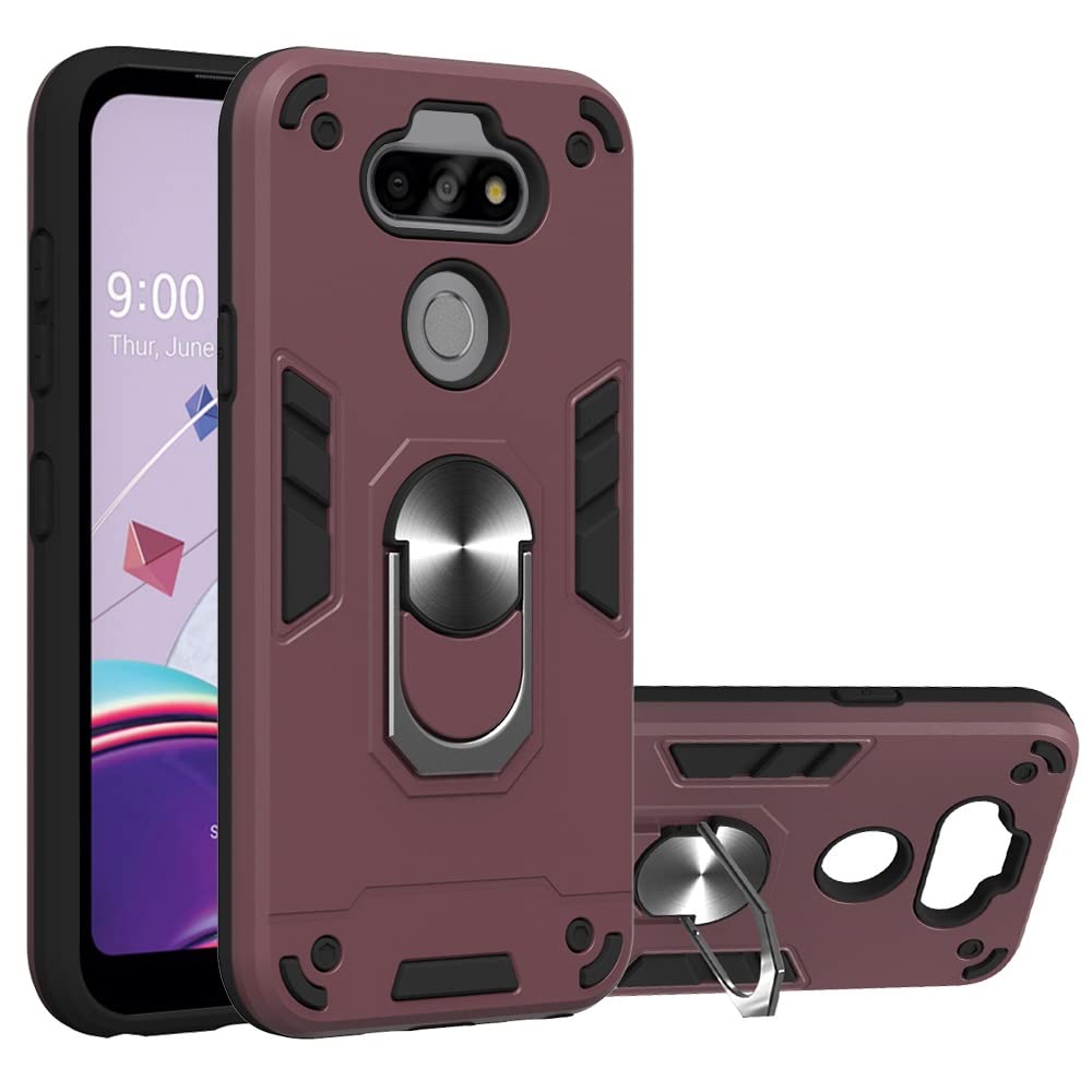 Military-Grade Shockproof Phone Case Compatible with LG K31/Aristo 5/Risio 4/Fortune 3/Phoenix 5/K8X - Magnetic Car Mount & Kickstand Holder - Perfect for Work, Travel & Outdoor Activities