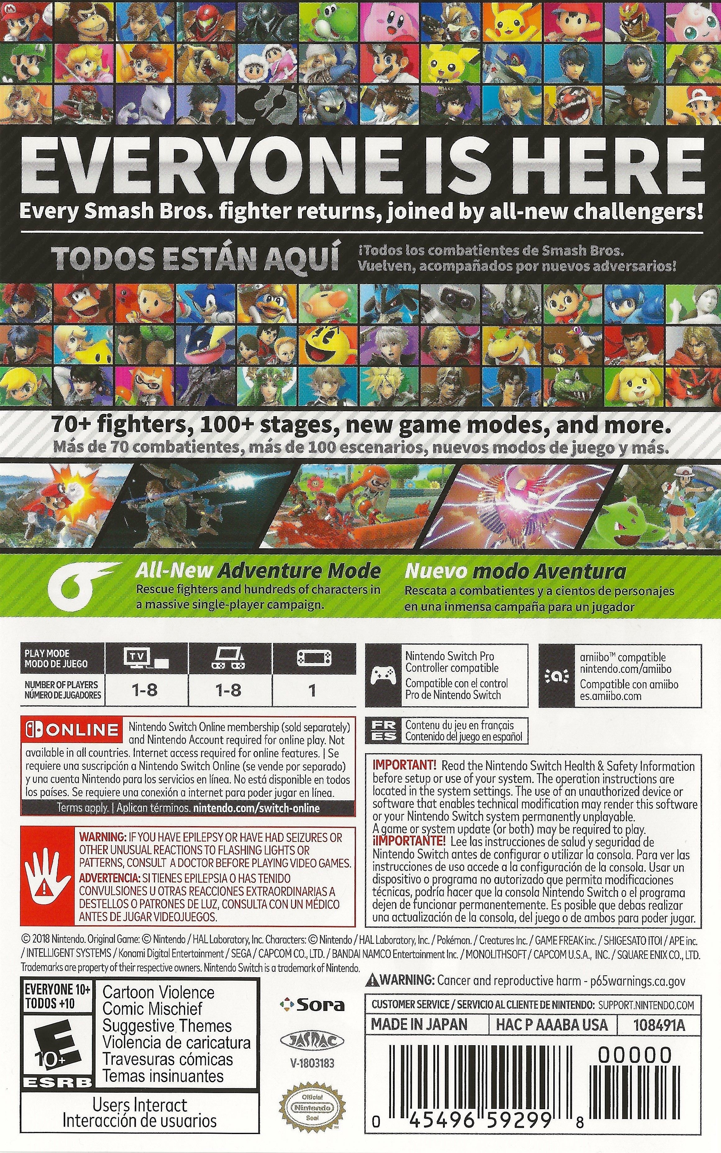 Super Smash Bros. Ultimate - Nintendo Switch Game | Multiplayer Fighting Game for All Ages | Perfect for Parties, Family Game Nights & Competitive Play