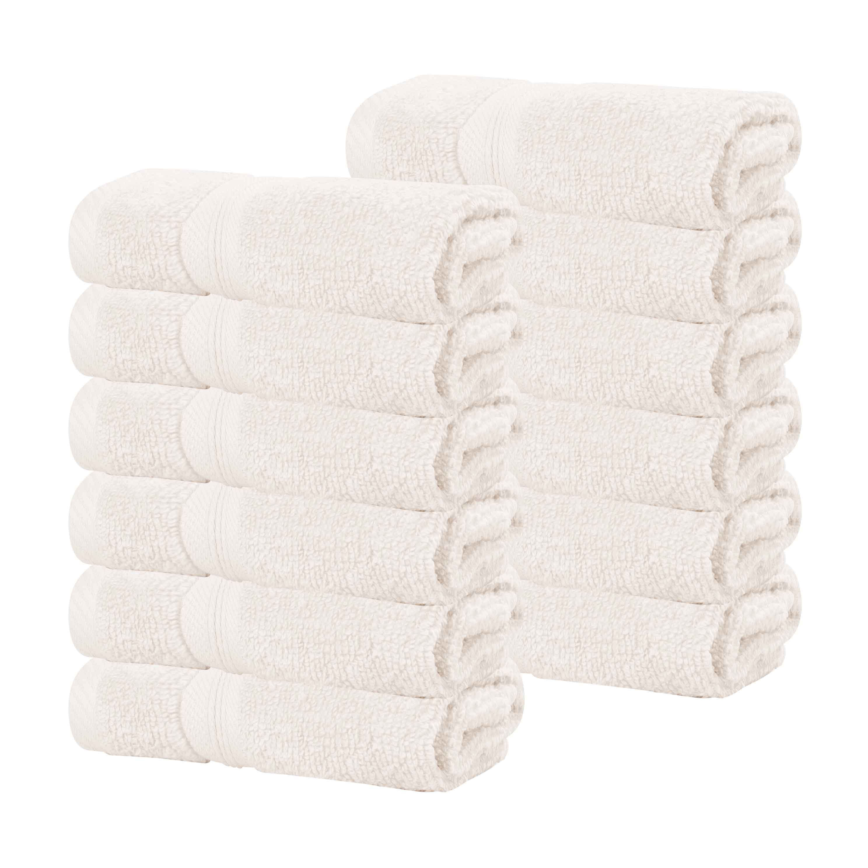 Premium 12-Pack Zero Twist Cotton Face Towels & Washcloths | Ultra Soft, Absorbent & Skin-Friendly | Perfect for Spa, Baby Care & Gentle Exfoliation