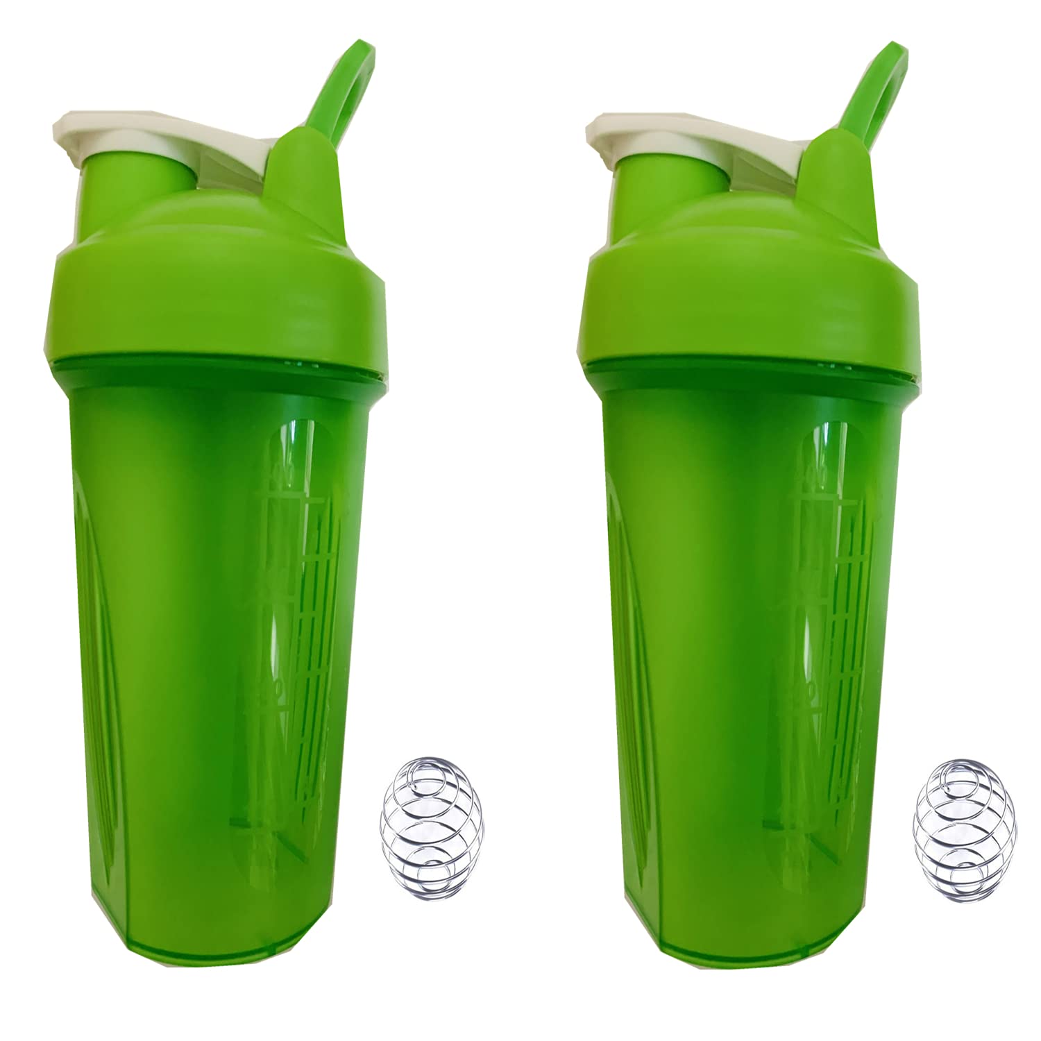 Premium 28 oz BPA-Free Protein Shaker Bottle with Stainless Steel Whisk Ball - 2 Pack 800ml Green Mixer Cups for Protein Powder, Juice & Smoothies - Perfect for Gym, Workout & Post-Exercise Recovery