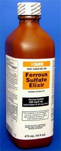 Ferrous Sulfate Elixir 220mg Iron Supplement by Silarx Laboratories - 16oz Liquid Iron Drops for Anemia, Energy Boost & Pregnancy Support - Easy-to-Take Formula for Adults & Kids