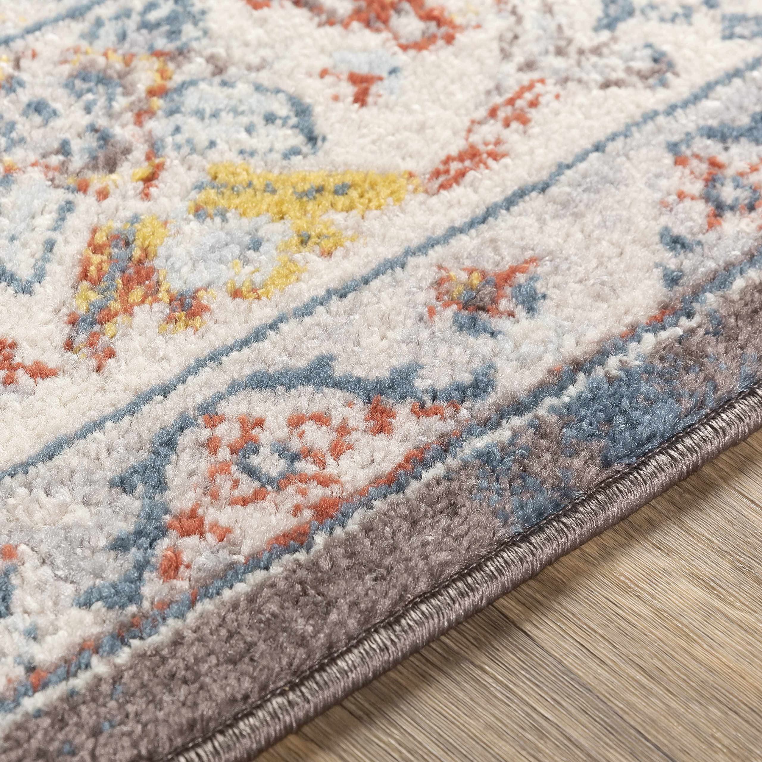 Millican Traditional Brown & Blue Area Rug 5'2