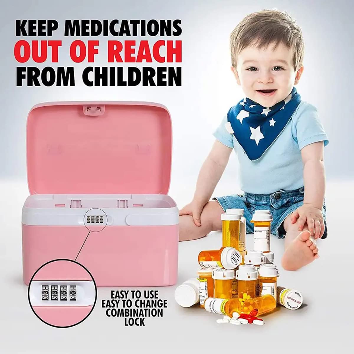 Secure Medicine Lock Box - Portable & Lockable Medication Storage Case for Pills & Prescriptions | Ideal for Travel, Home, and Healthcare Safety