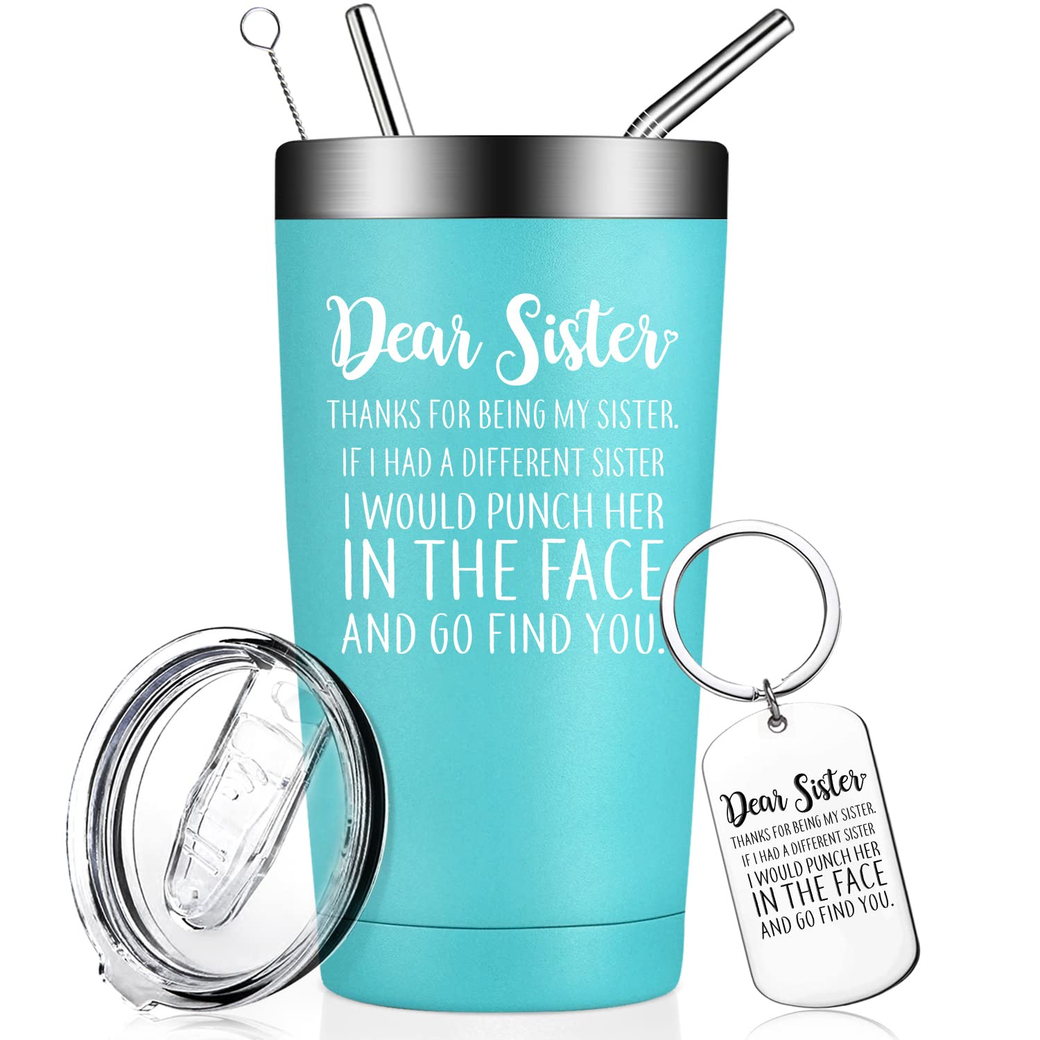 Funny Sister Gifts - Cute Tumbler for Women | Birthday, Christmas & Friendship Gifts for Sisters, Sisters-in-Law & Best Friends | Perfect for Office, Home & Travel Use