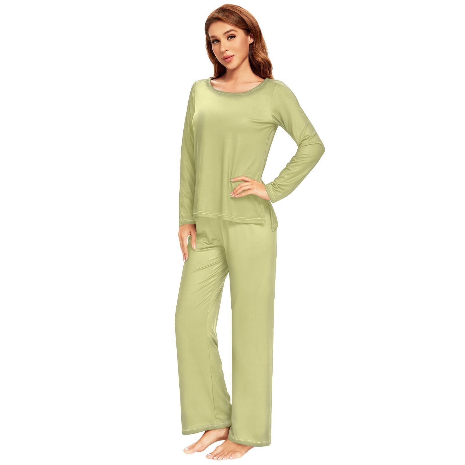 Soft Blue Women's Pajama Set - Long Sleeve Sleepwear Top & Pants Lounge Outfit 20804 | Cozy Nightwear for Relaxing at Home, Sleepovers & Gift Giving