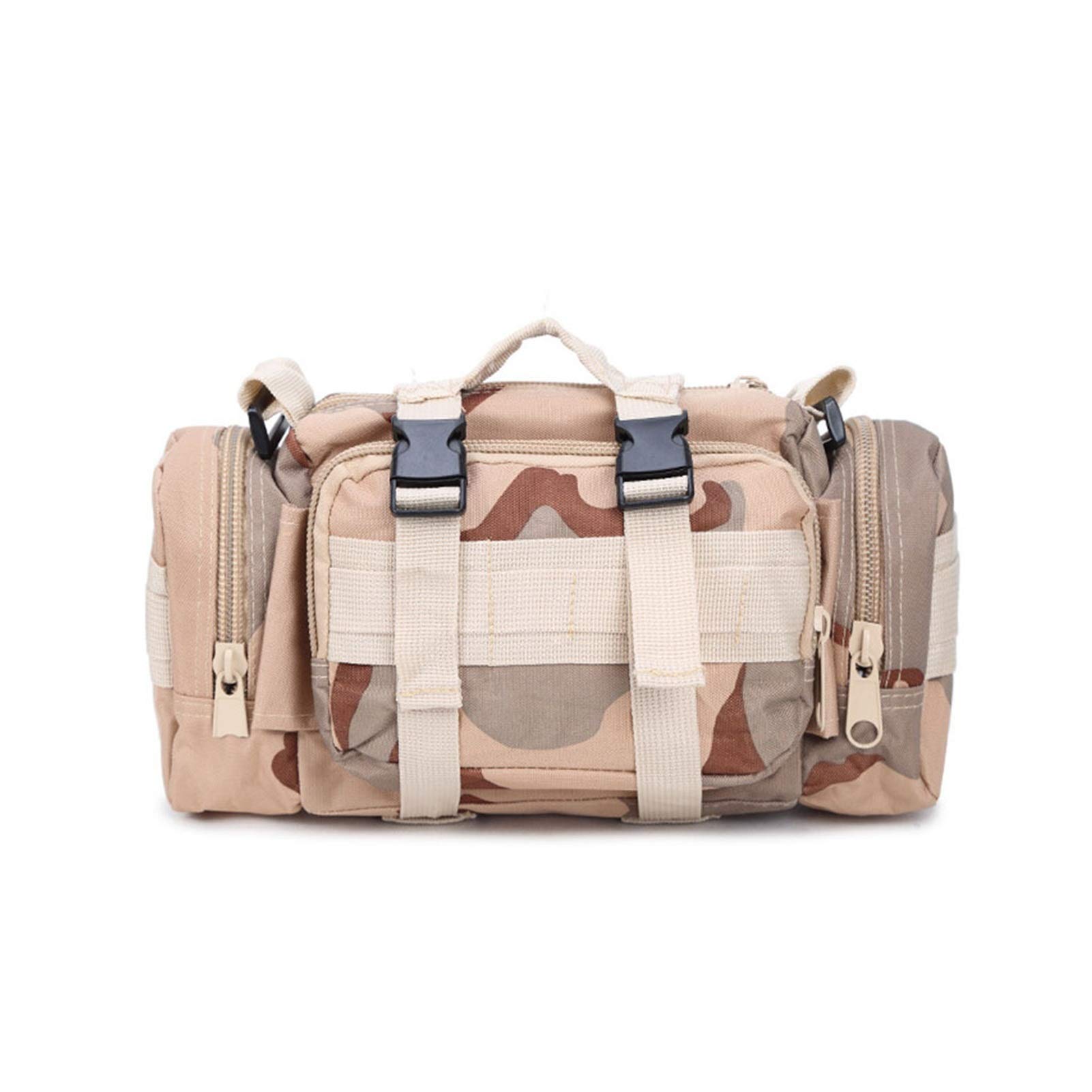 Multifunctional Fishing Backpack - Waterproof Outdoor Tackle Bag with Reel Holder & Lure Storage | Perfect for Fly Fishing, Bass Fishing & Camping Gear (3 Sand Camouflage)