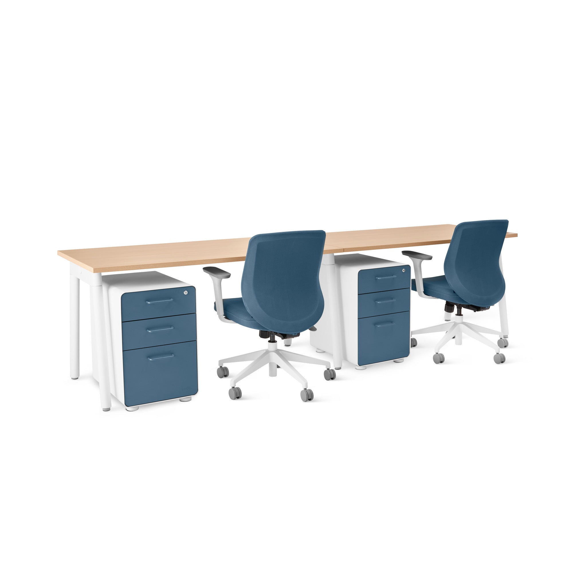 Series A Single Desk for 2 - Modern Two-Person Office Desk with Ample Workspace | Perfect for Home Office, Study Room & Small Workspaces
