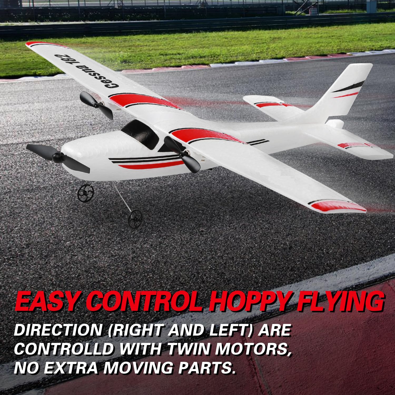 **2.4GHz RC Airplane for Beginners - RTF 2-Channel Remote Control Glider with 3-Axis Gyro, 3 Batteries Included - Perfect for Outdoor Flying, Backyard Play & Hobby Training**