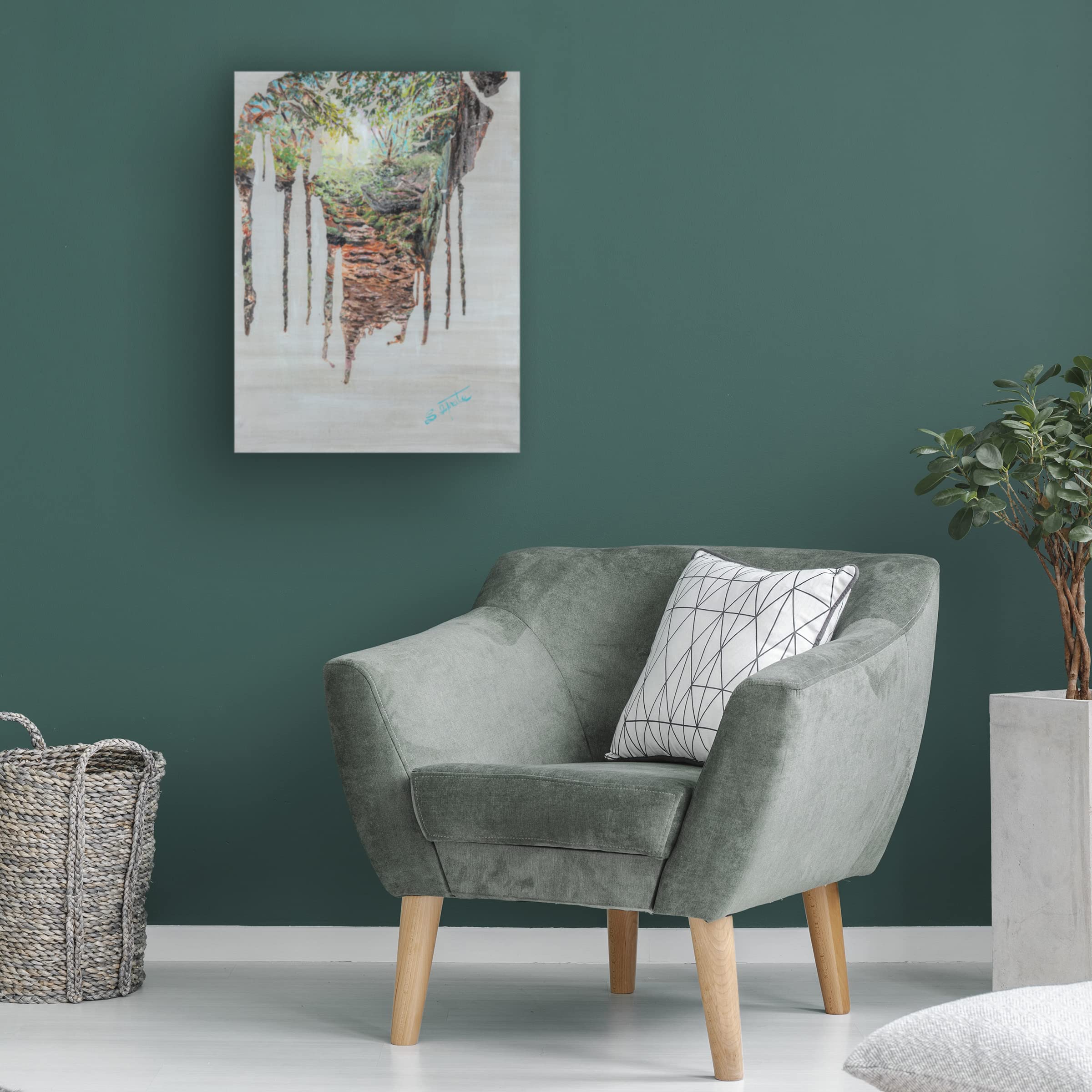 Trademark Fine Art 'Memories II' Canvas Wall Art by Sandra Iafrate - Hand-Painted Landscape Painting for Living Room, Bedroom & Office Decor