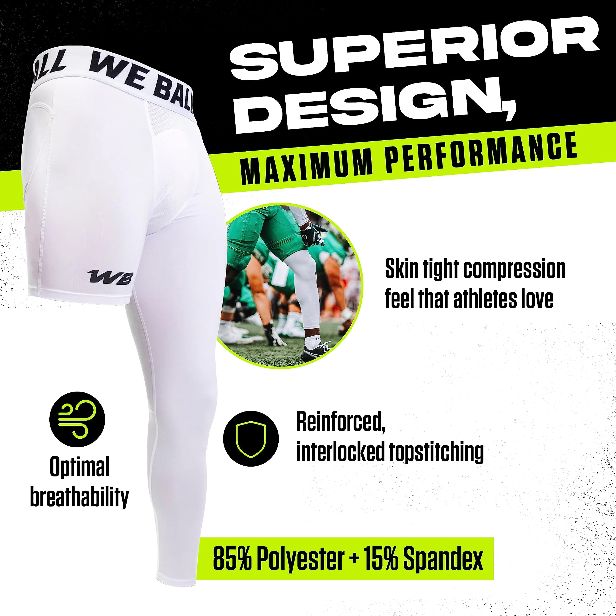 Men's Athletic Compression Tights - Single Leg Sports Base Layer for Running, Workout & Recovery | High-Performance One Leg Compression Leggings for Gym, Cycling & Active Lifestyle