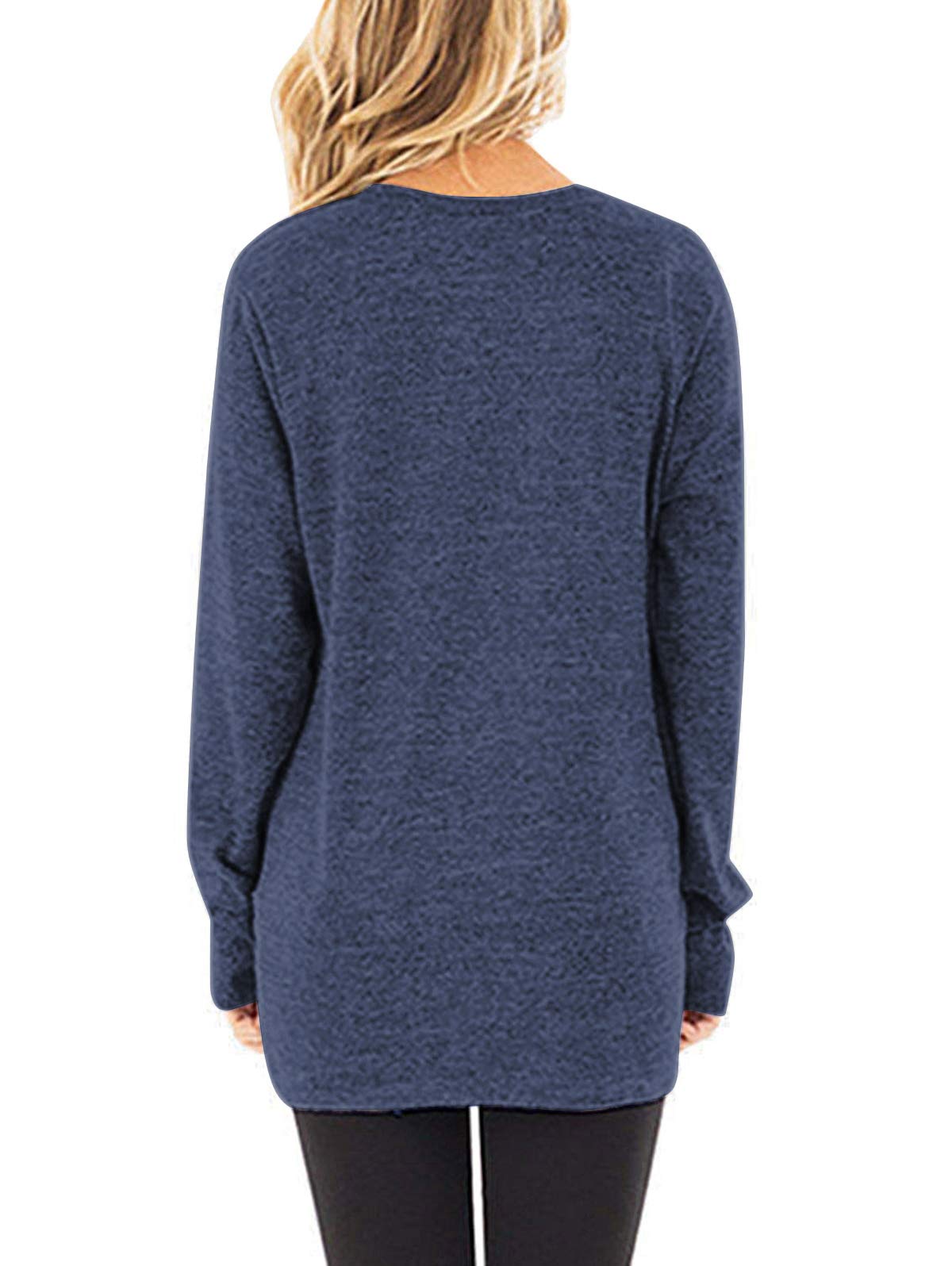 SHIBEVER Women's Long Sleeve Tunic Top - Casual Round Neck Knotted Twist Blouse for Fall | Perfect for Work, Date Night & Everyday Outfits