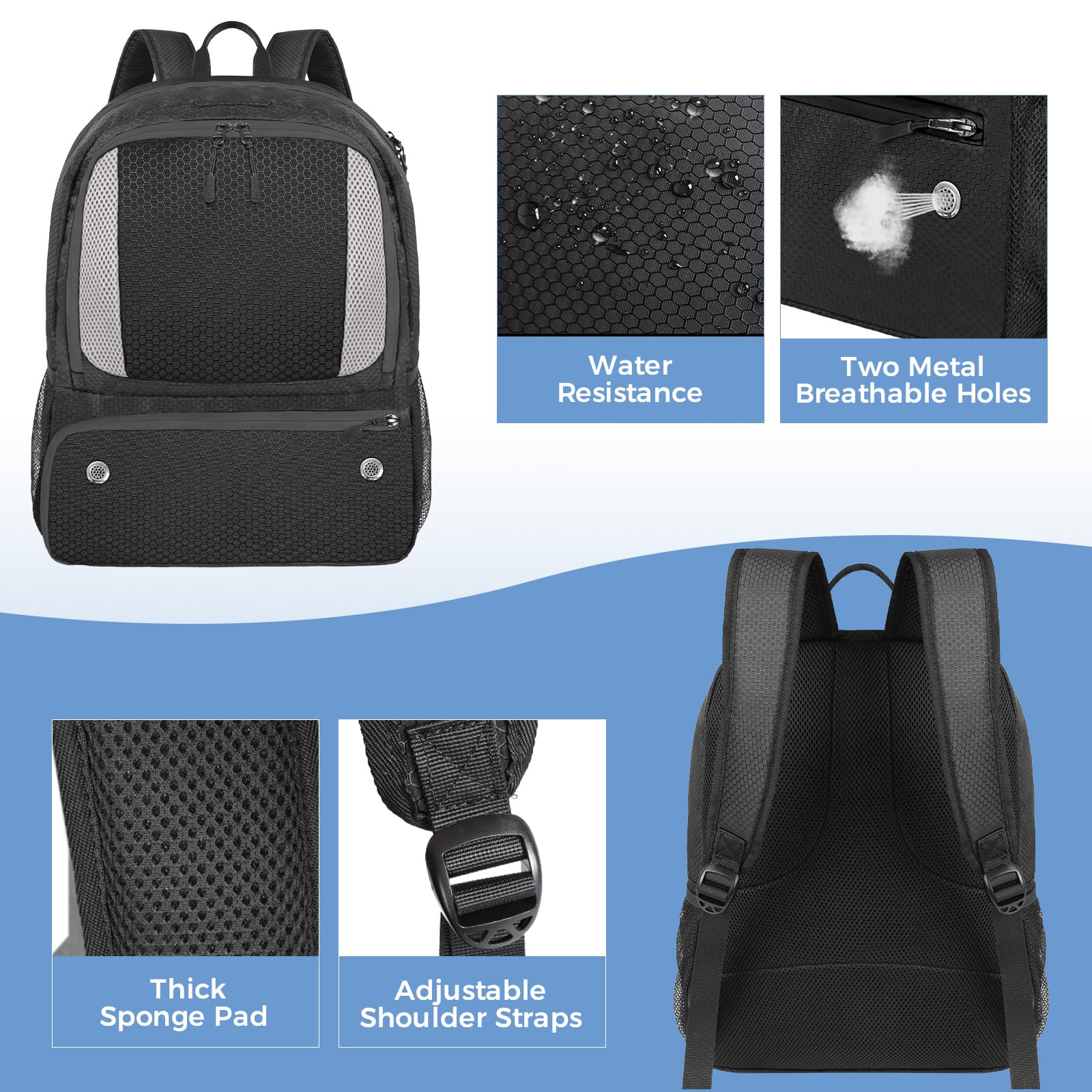 YOREPEK Lightweight Basketball Backpack with Ball Holder & Shoe Compartment - Durable Sports Gym Bag for Basketball, Soccer, Volleyball & Football Training | Perfect for Athletes, Coaches & School Sports Teams