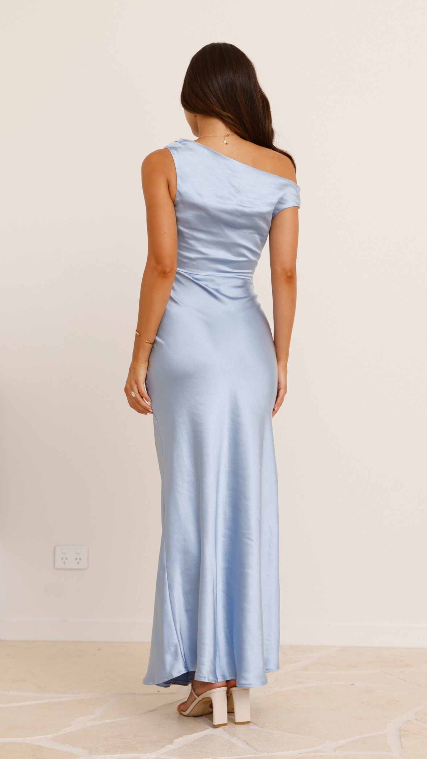 Auria Off Shoulder Maxi Dress for Women - Flowy Long Summer Dress in Blue | Perfect for Beach Vacations, Weddings & Date Nights