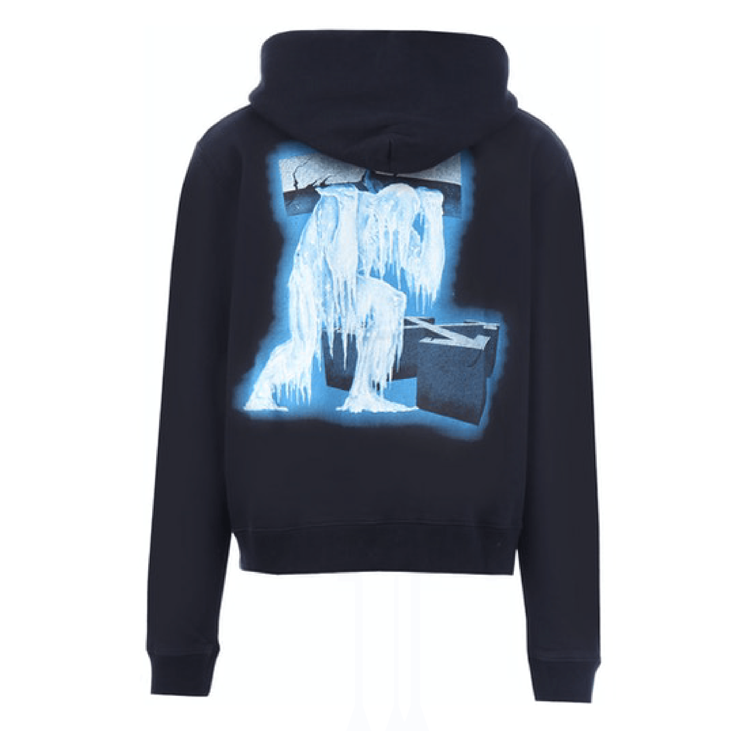 OFF WHITE 19SS ICE MAN HOODIE - Men's Streetwear Pullover Sweatshirt for Urban Fashion & Casual Wear