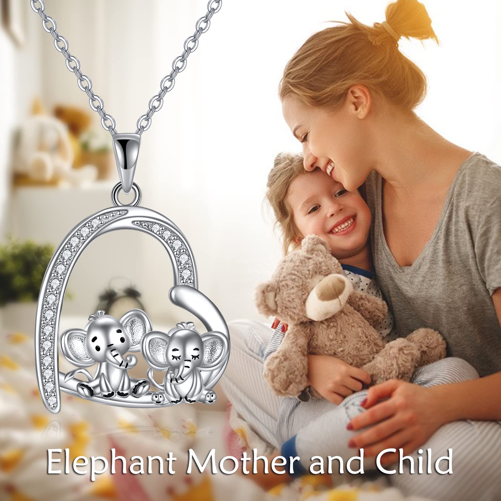 Cute 925 Sterling Silver Animal Necklace - Penguin, Sloth, Panda, Owl, Red Panda, Giraffe, Cat, Llama, Dinosaur, Bear, Monkey Pig & Easter Bunny Designs | Women's Hugging Animal Jewelry Gift for Sister | Perfect for Birthdays, Anniversaries & Everyday Wear
